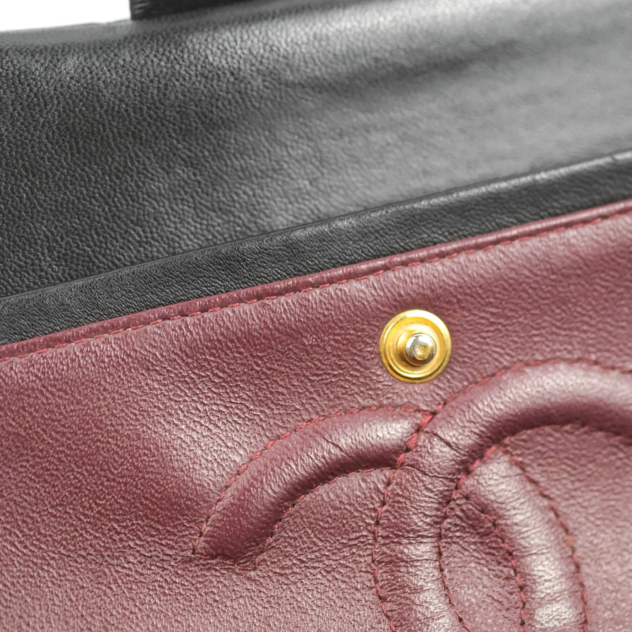 Chanel Classic M/L Medium Flap Quilted Black Lambskin Gold Hardware