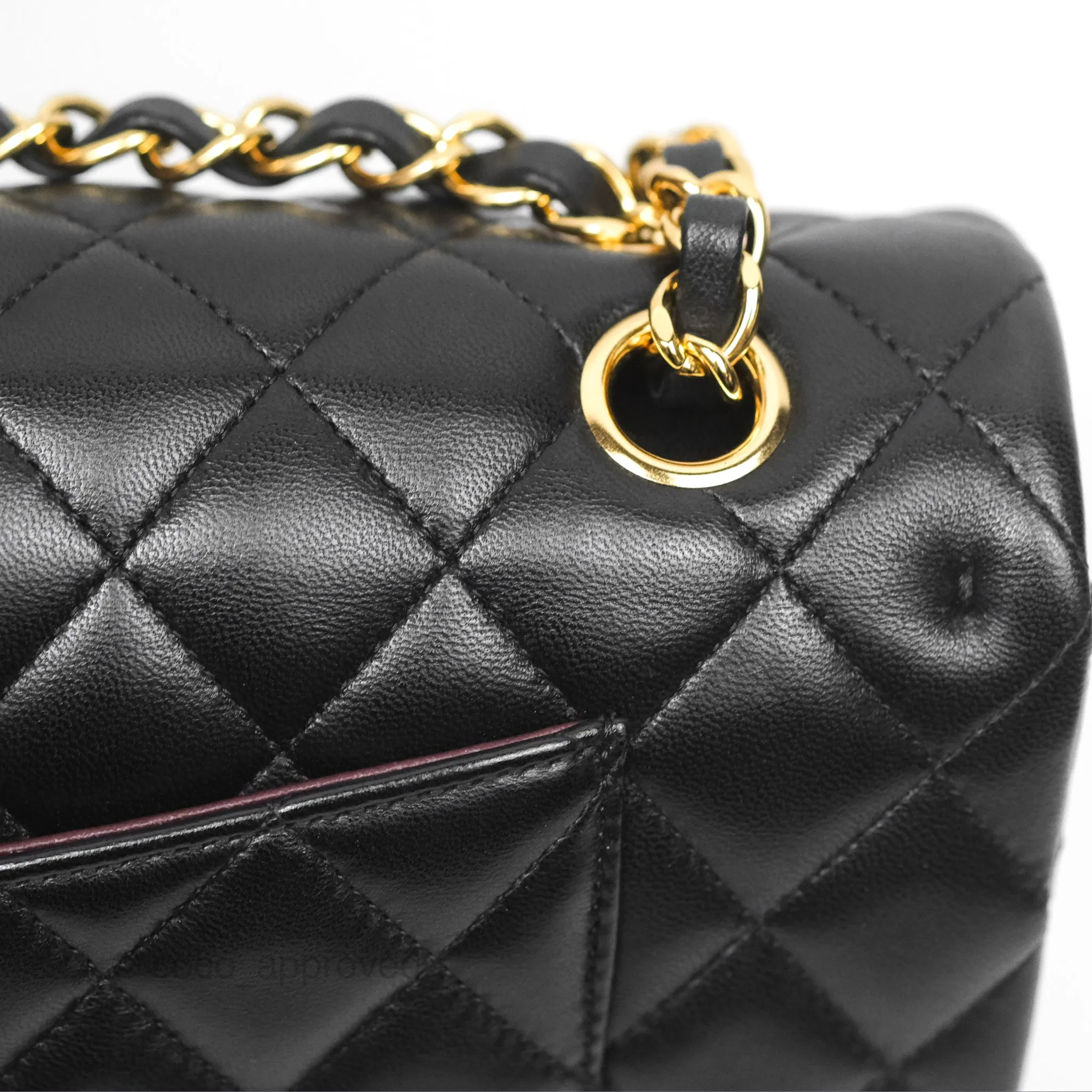 Chanel Classic M/L Medium Flap Quilted Black Lambskin Gold Hardware