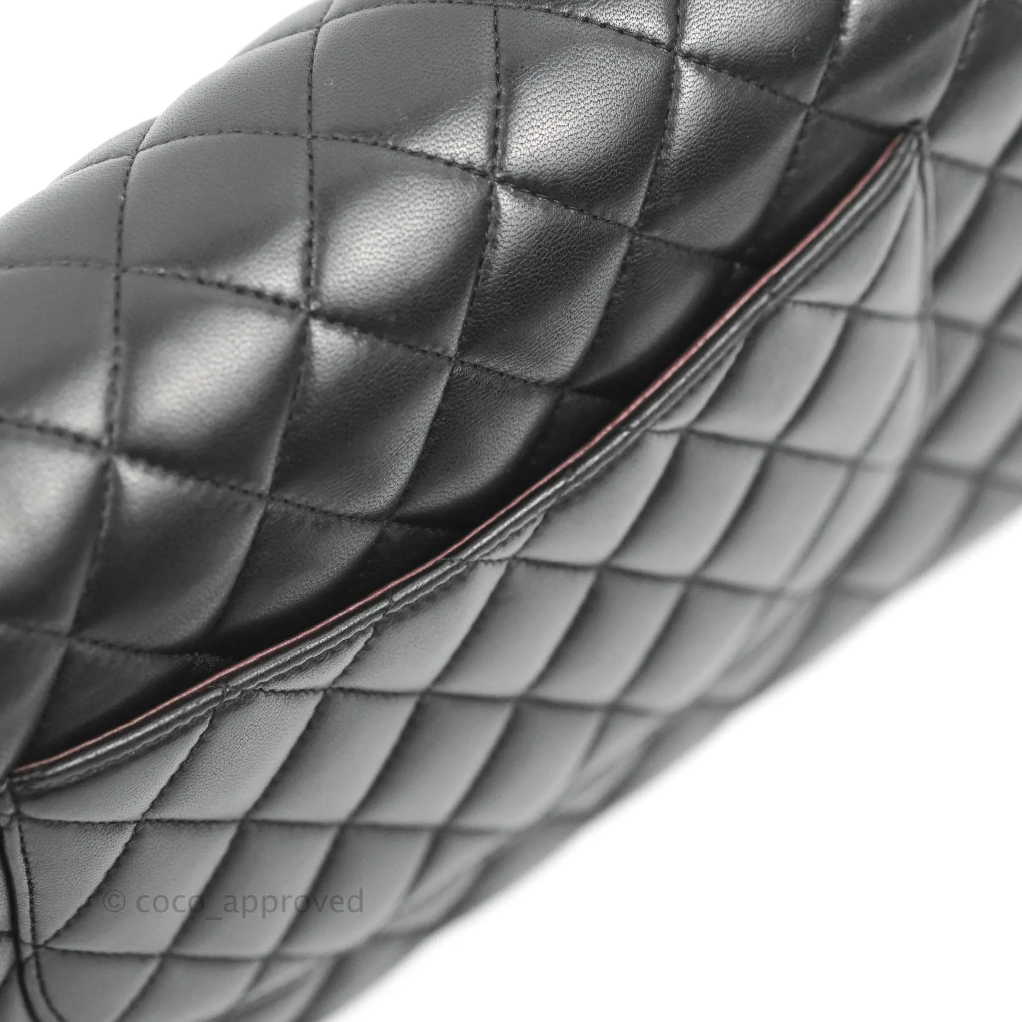 Chanel Classic M/L Medium Flap Quilted Black Lambskin Gold Hardware