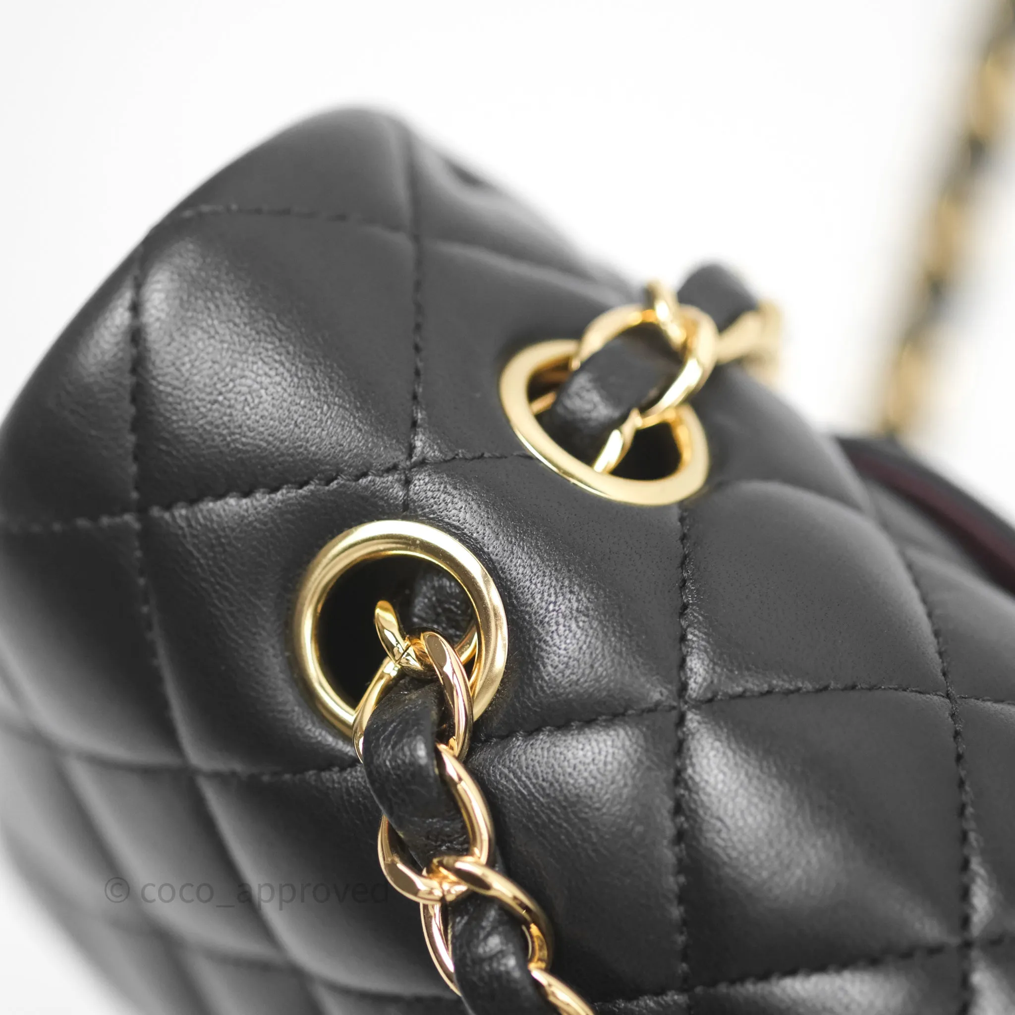Chanel Classic M/L Medium Flap Quilted Black Lambskin Gold Hardware
