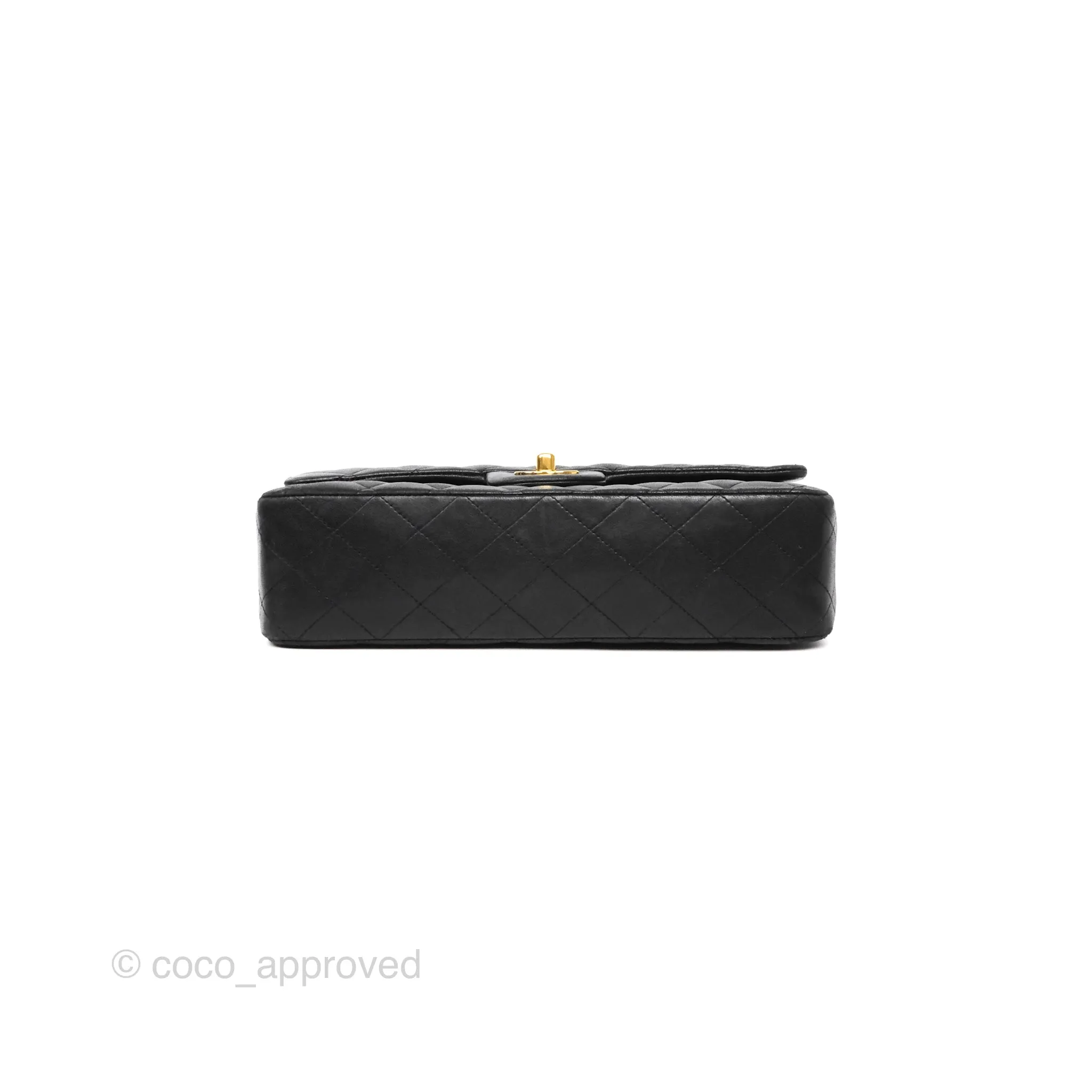 Chanel Classic M/L Medium Flap Quilted Black Lambskin Gold Hardware