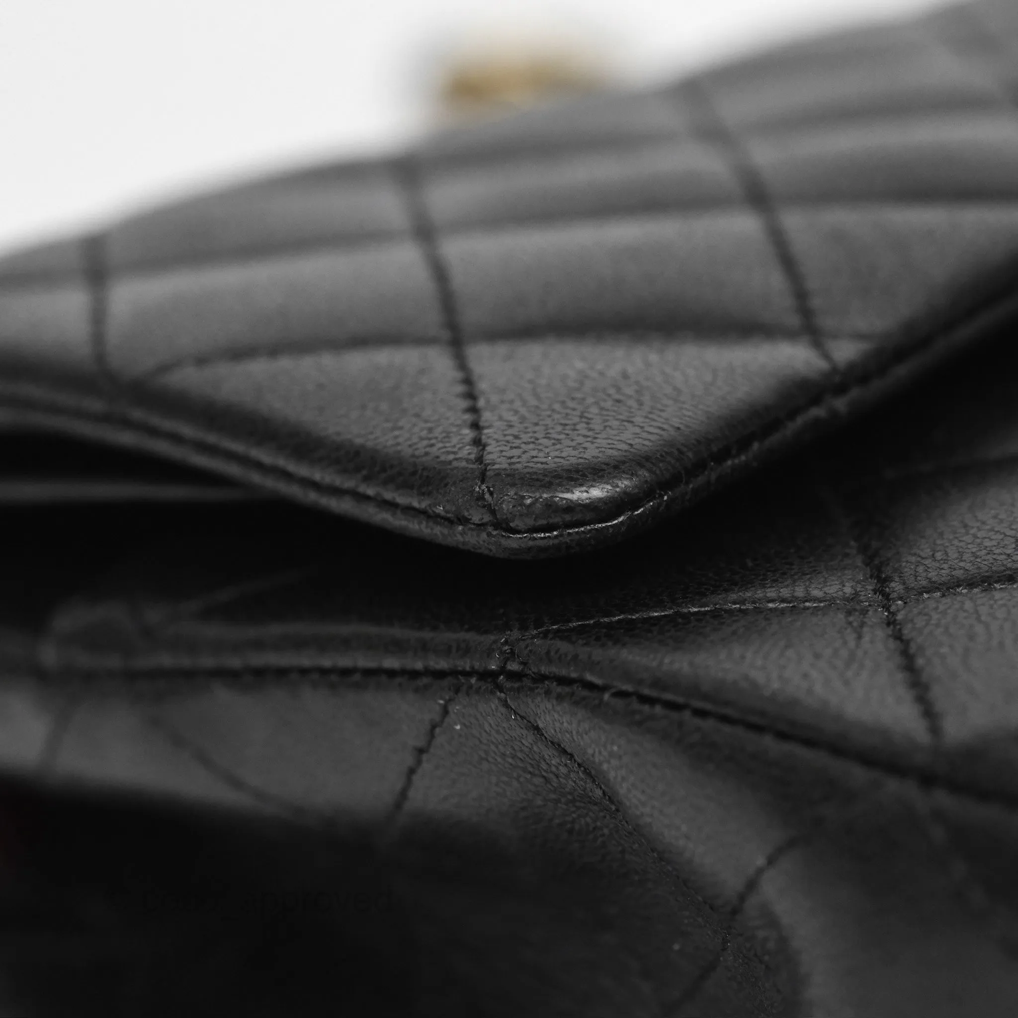 Chanel Classic M/L Medium Flap Quilted Black Lambskin Gold Hardware