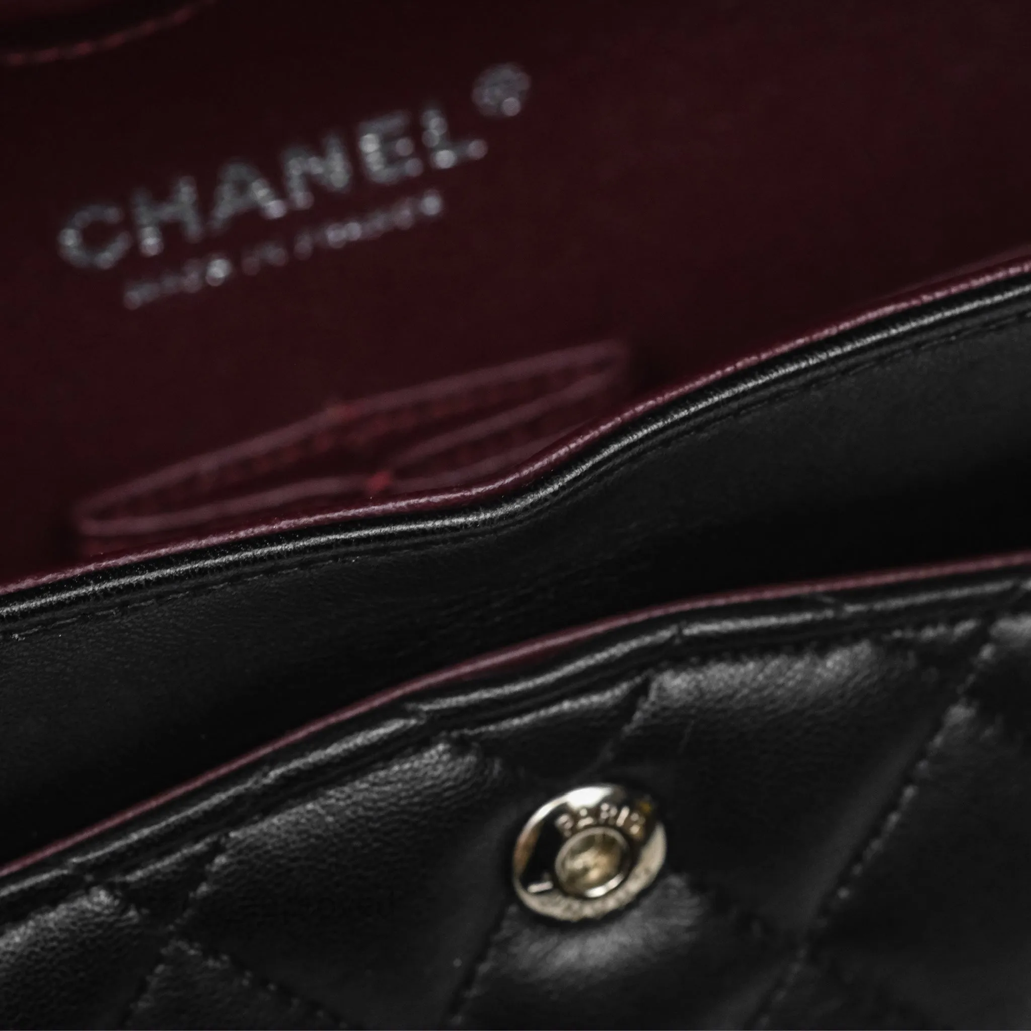 Chanel Classic M/L Medium Flap Quilted Black Lambskin Silver Hardware