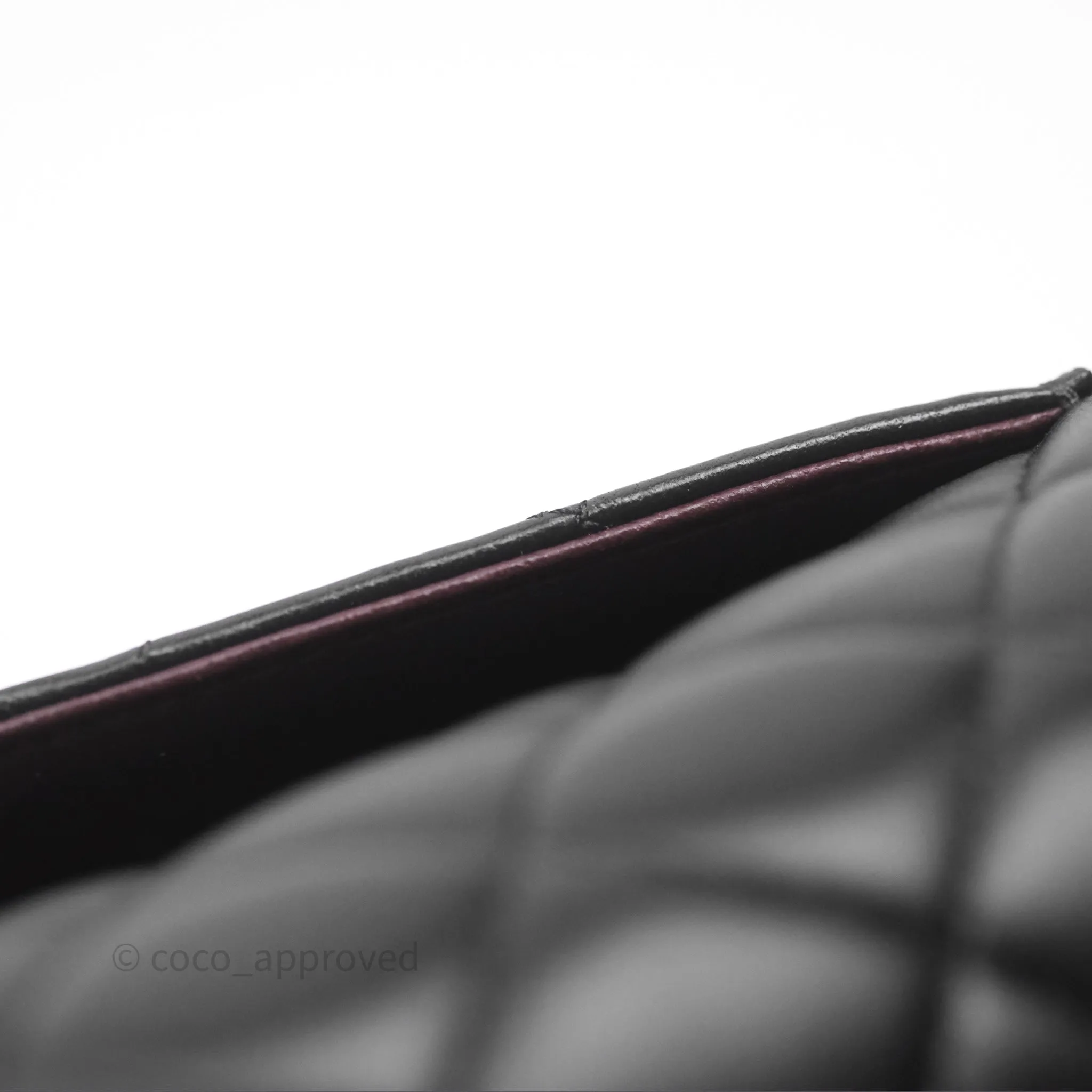 Chanel Classic M/L Medium Flap Quilted Black Lambskin Silver Hardware