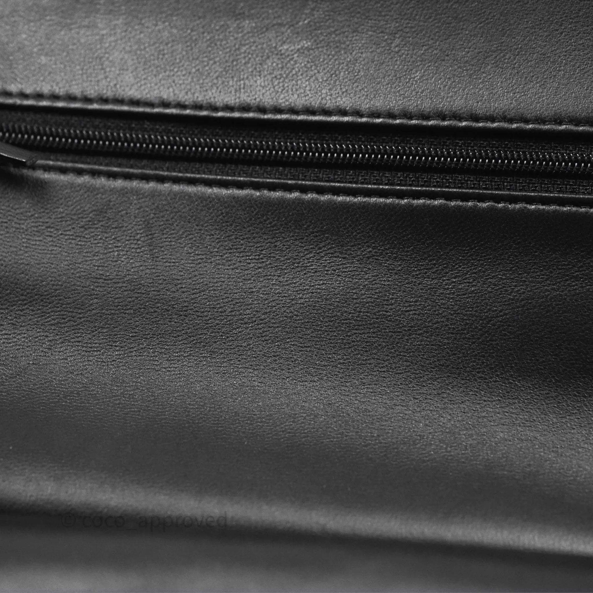 Chanel Classic M/L Medium Flap Quilted Black Lambskin Silver Hardware