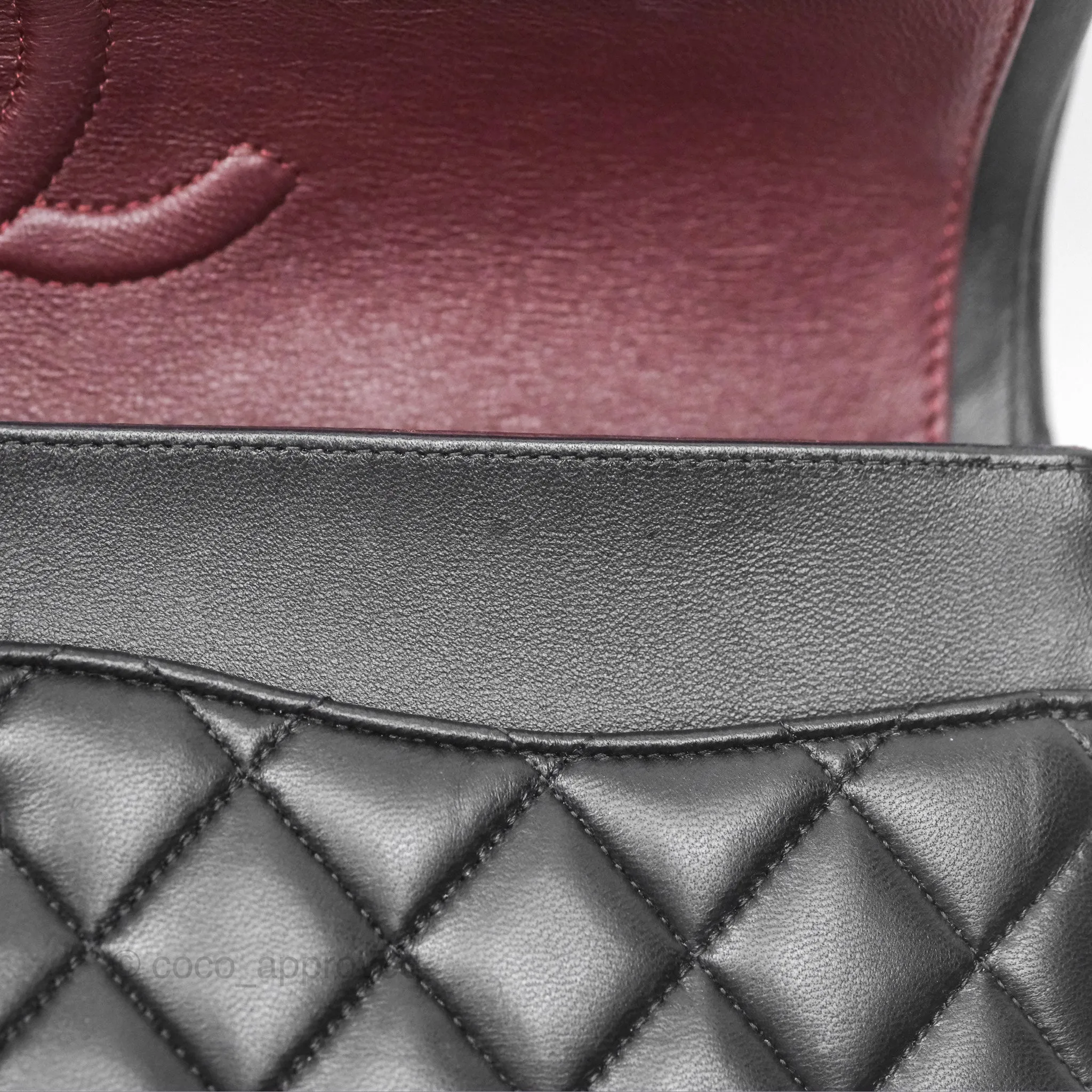 Chanel Classic M/L Medium Flap Quilted Black Lambskin Silver Hardware