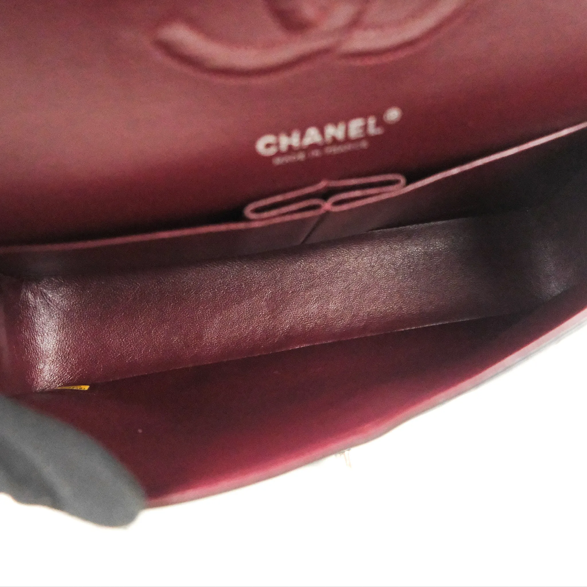 Chanel Classic M/L Medium Flap Quilted Black Lambskin Silver Hardware