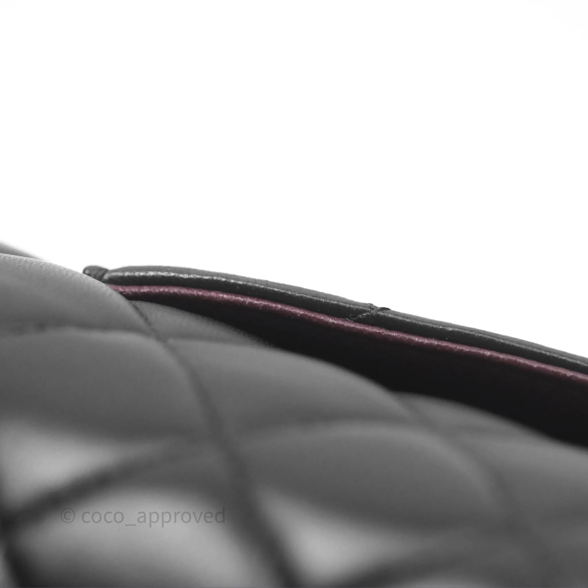 Chanel Classic M/L Medium Flap Quilted Black Lambskin Silver Hardware