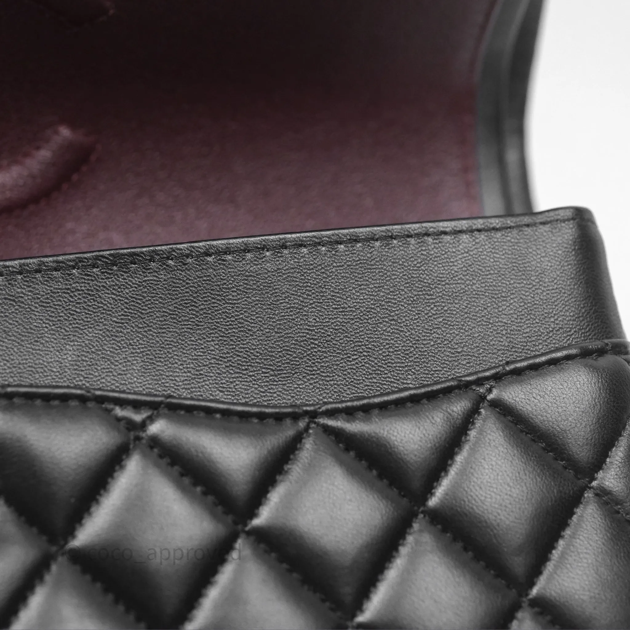 Chanel Classic M/L Medium Flap Quilted Black Lambskin Silver Hardware