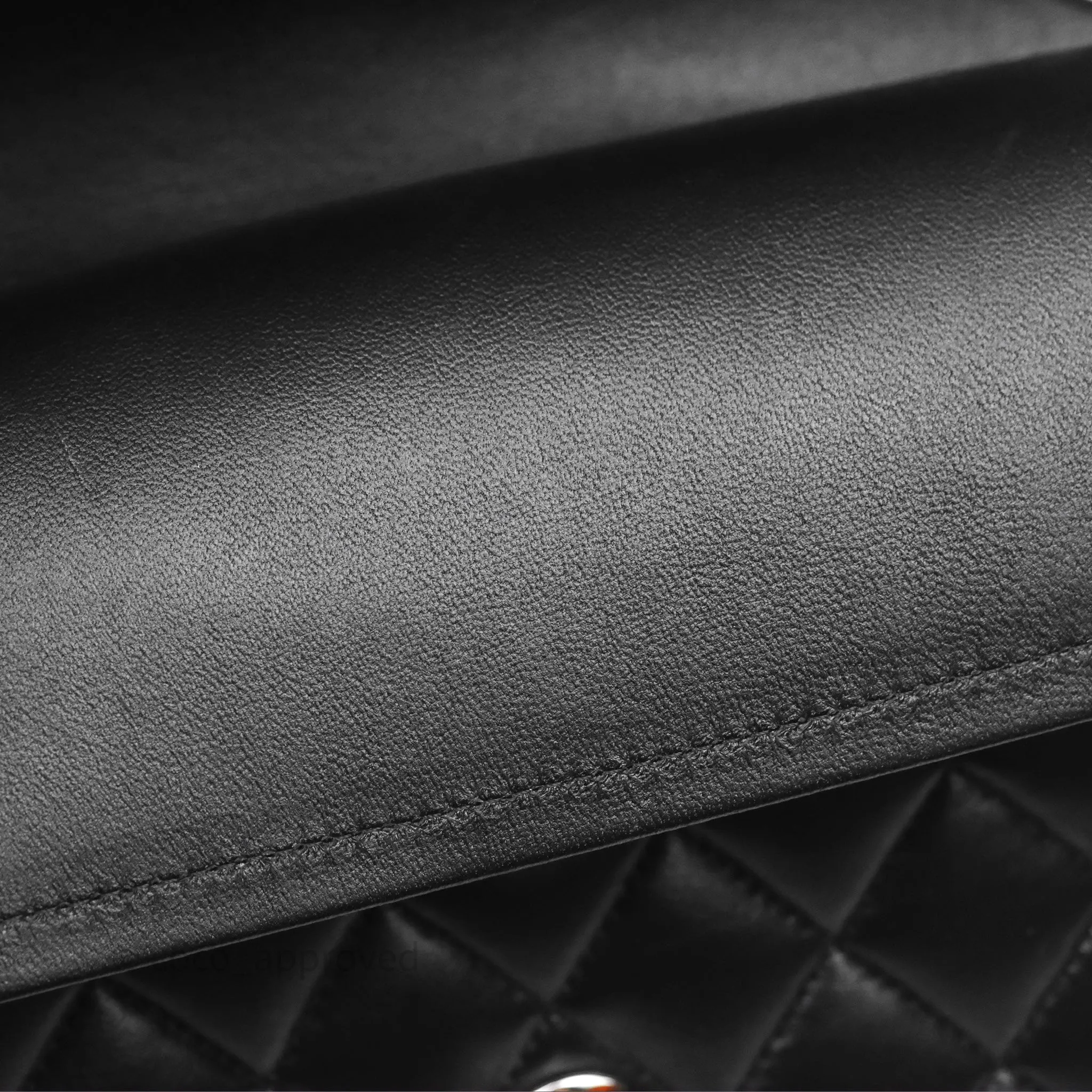 Chanel Classic M/L Medium Flap Quilted Black Lambskin Silver Hardware