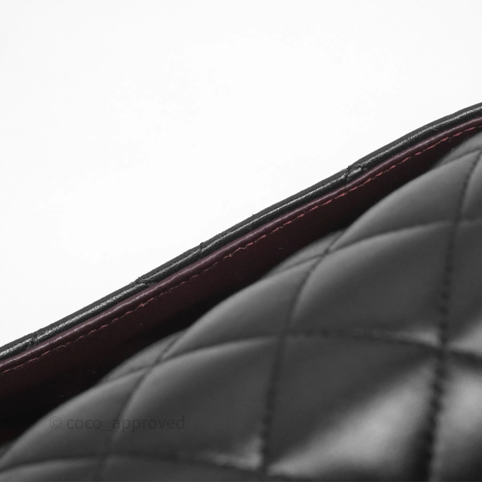 Chanel Classic M/L Medium Flap Quilted Black Lambskin Silver Hardware