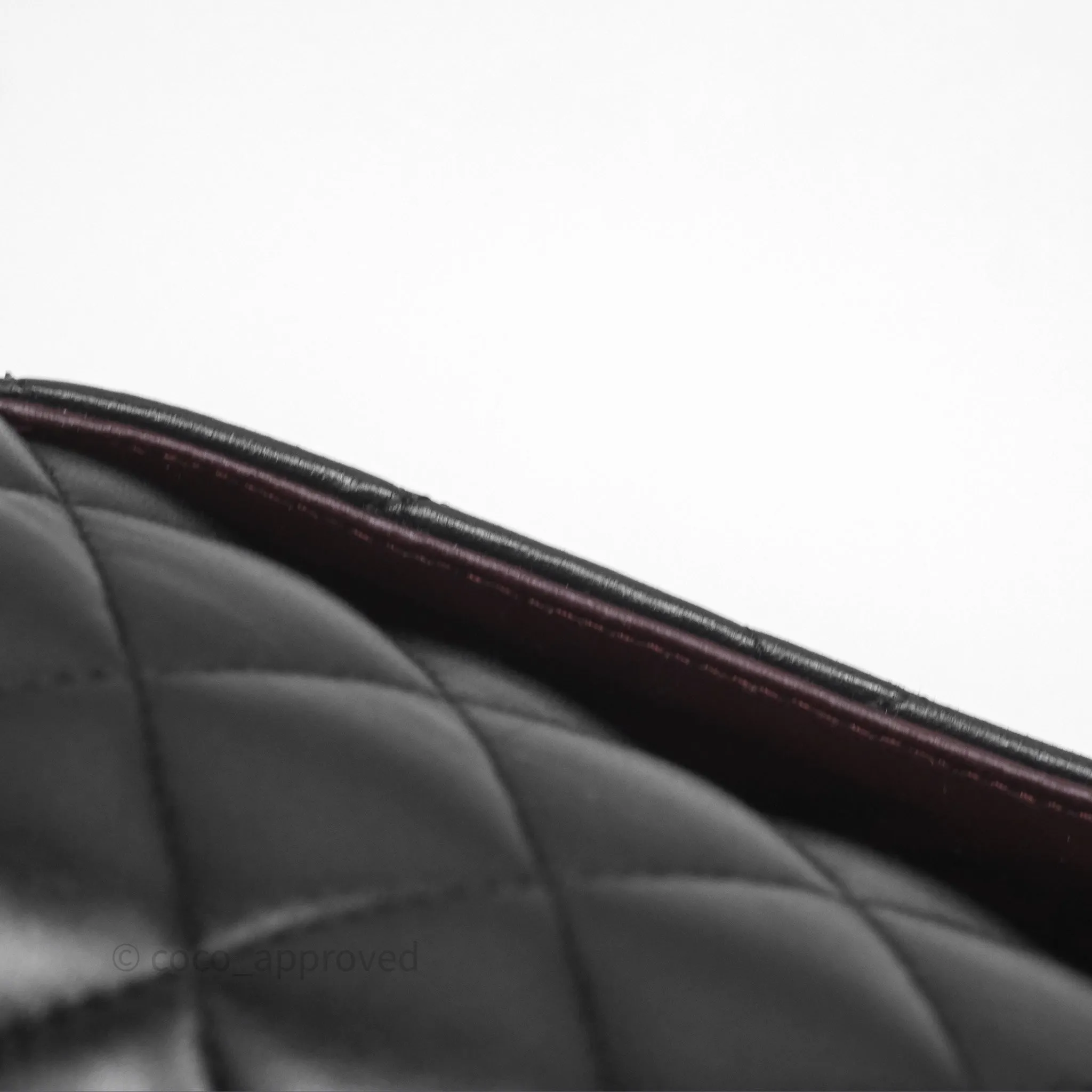 Chanel Classic M/L Medium Flap Quilted Black Lambskin Silver Hardware