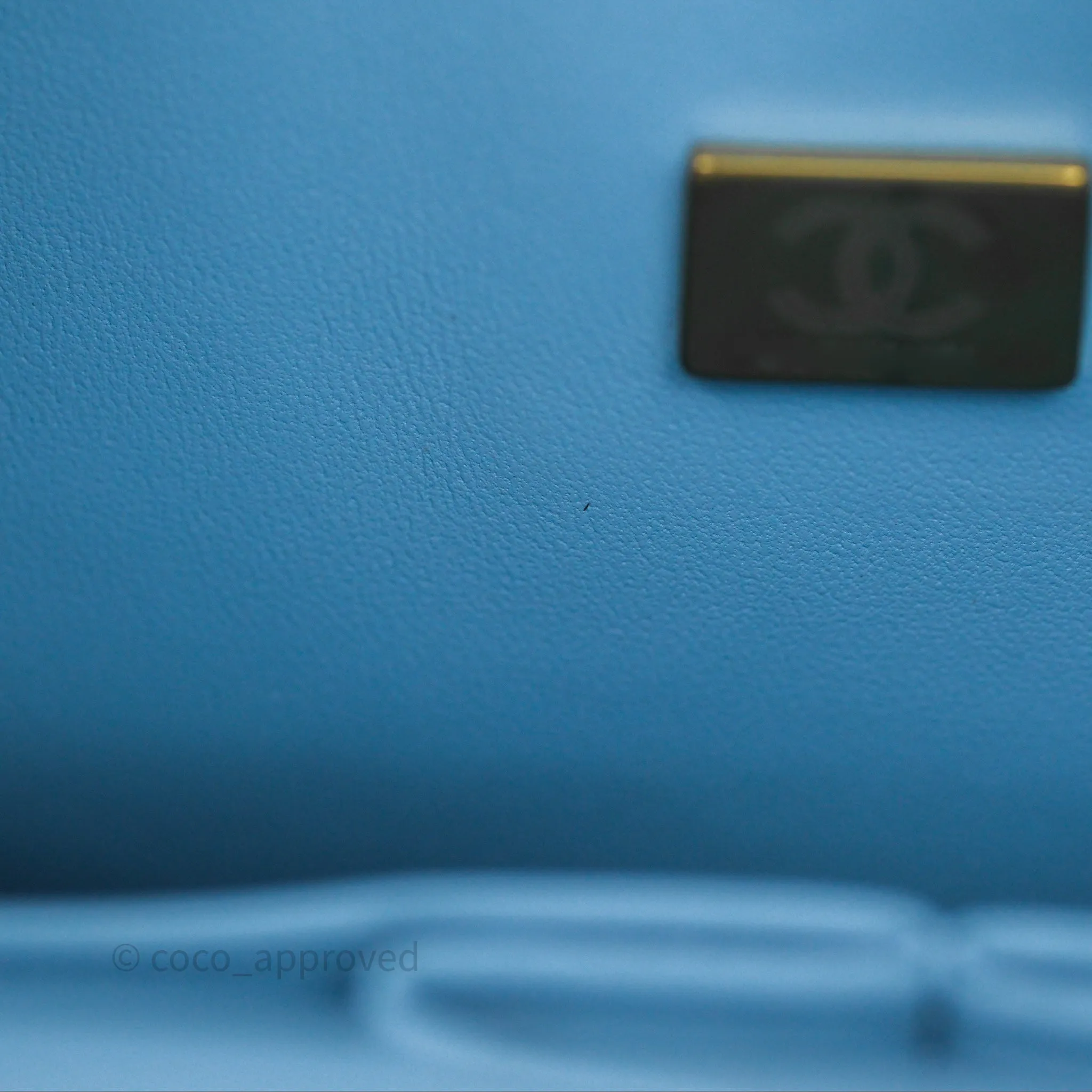 Chanel Classic M/L Medium Flap Quilted Blue Caviar Gold Hardware