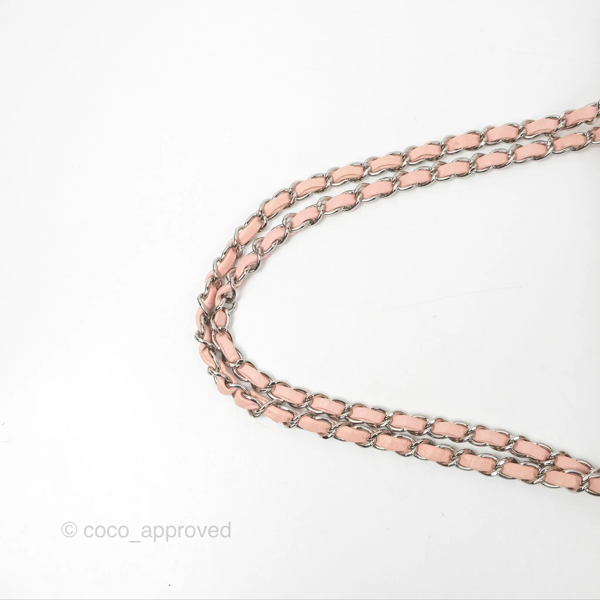 Chanel Classic M/L Medium Flap Quilted Pink Tweed Silver Hardware