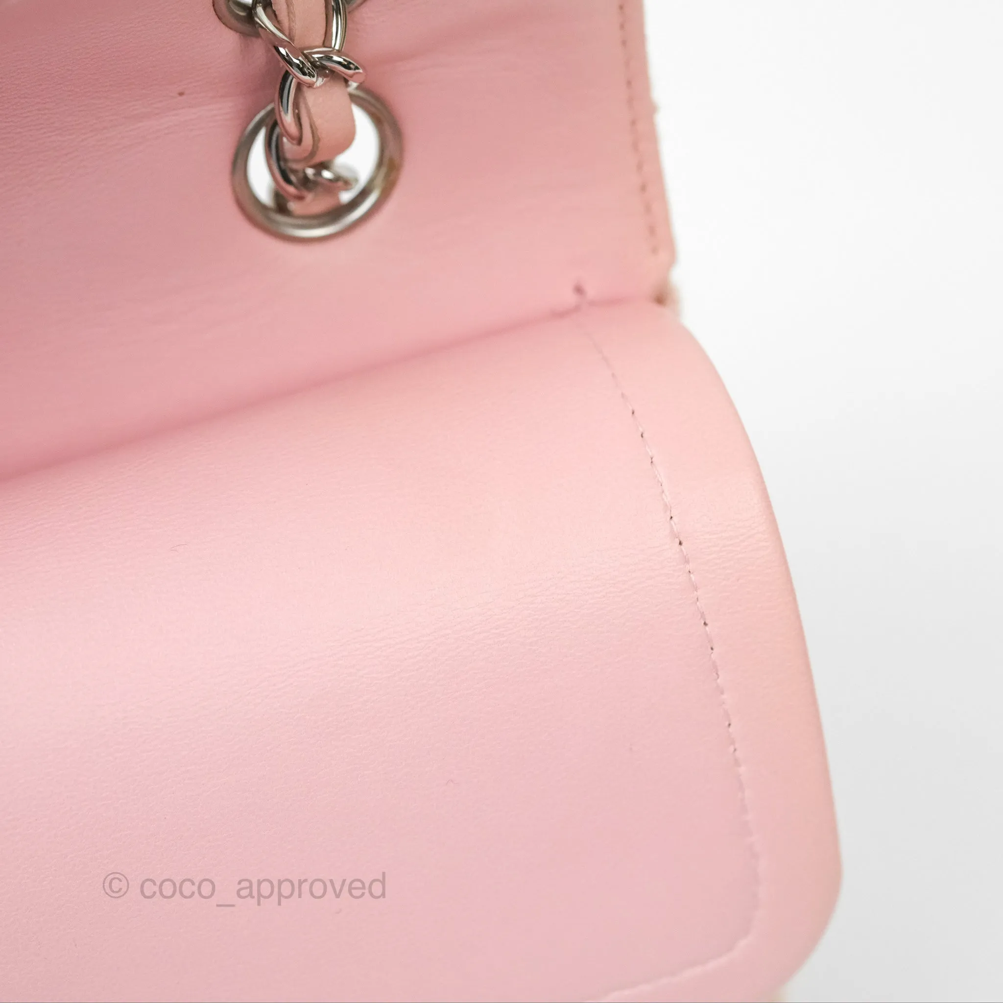 Chanel Classic M/L Medium Flap Quilted Pink Tweed Silver Hardware