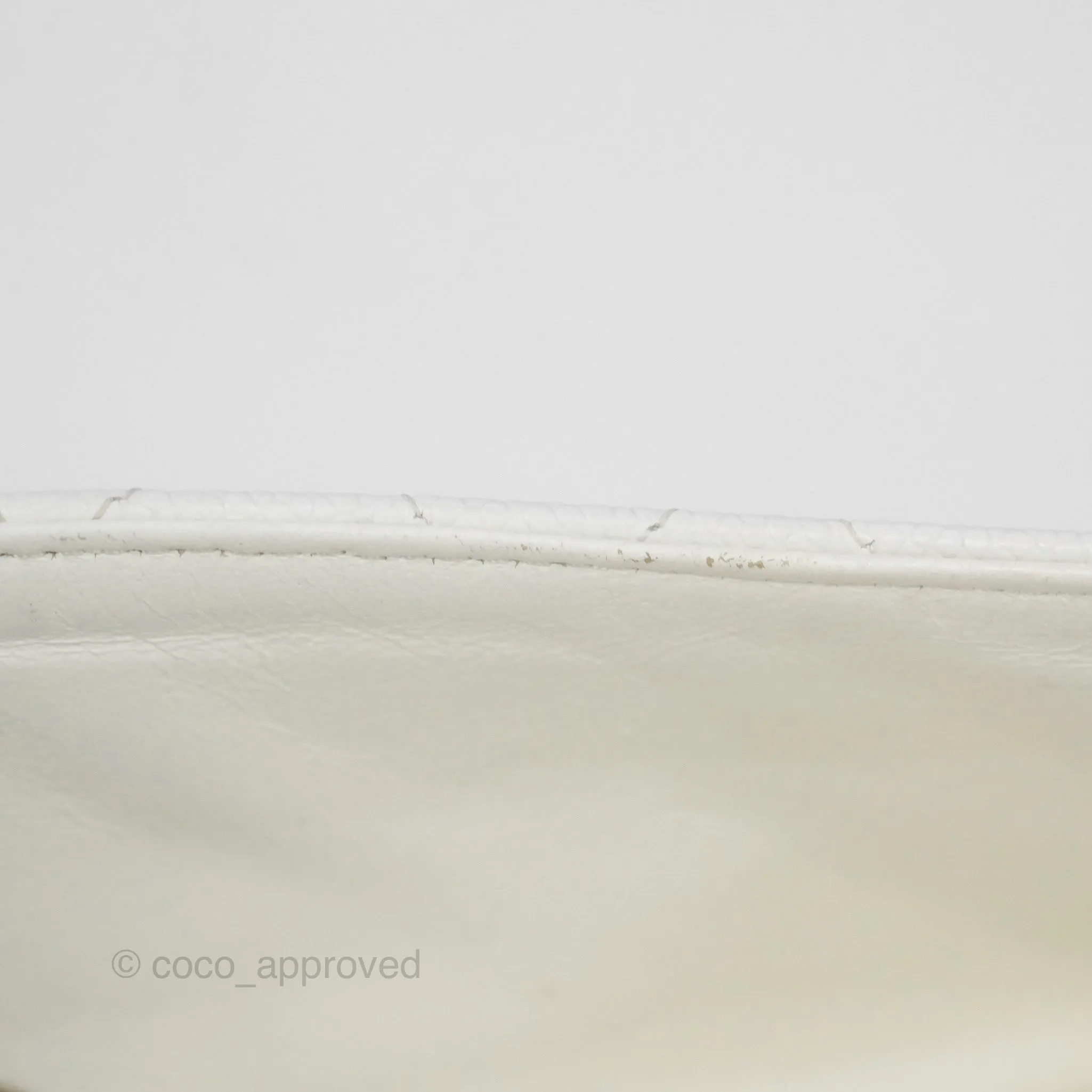 Chanel Classic M/L Medium Flap Quilted White Caviar Silver Hardware