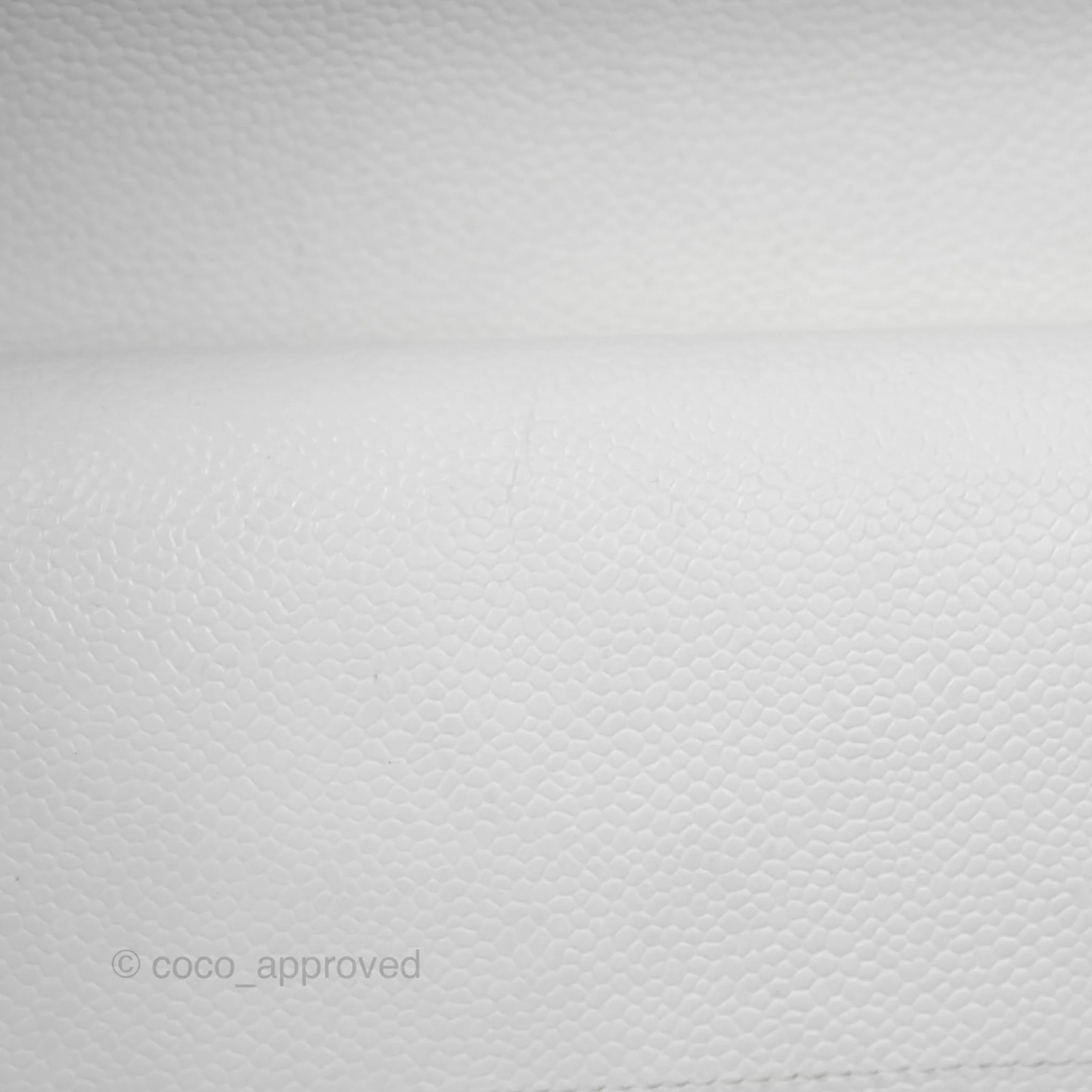 Chanel Classic M/L Medium Flap Quilted White Caviar Silver Hardware