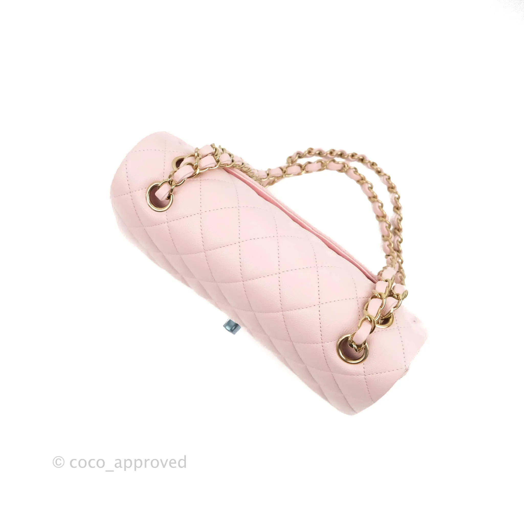 Chanel Classic Small S/M Flap Pink Caviar Gold Hardware 22S
