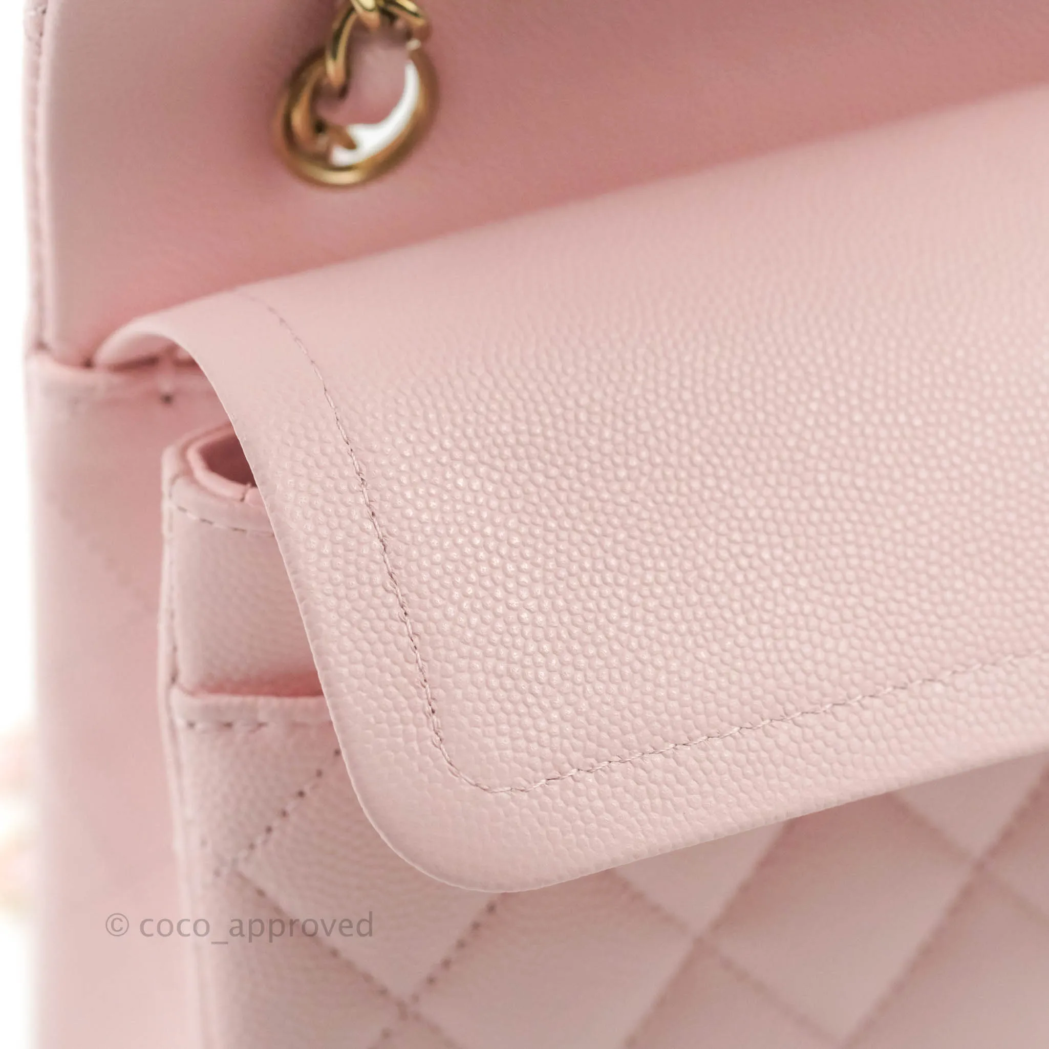 Chanel Classic Small S/M Flap Pink Caviar Gold Hardware 22S