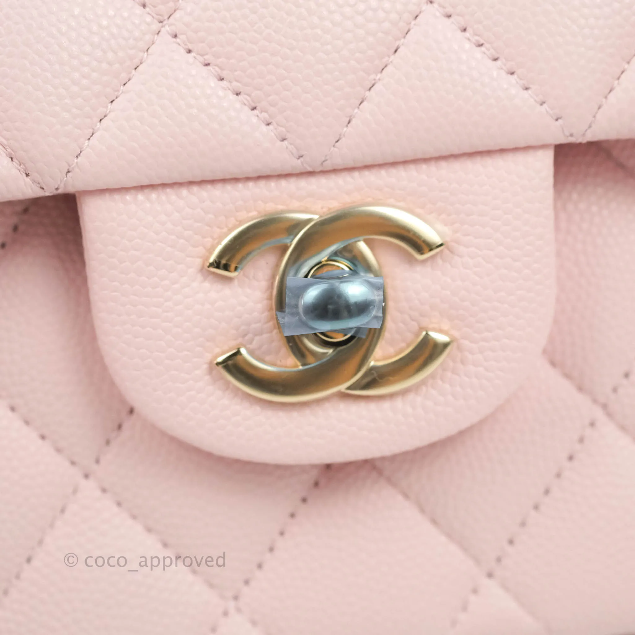 Chanel Classic Small S/M Flap Pink Caviar Gold Hardware 22S