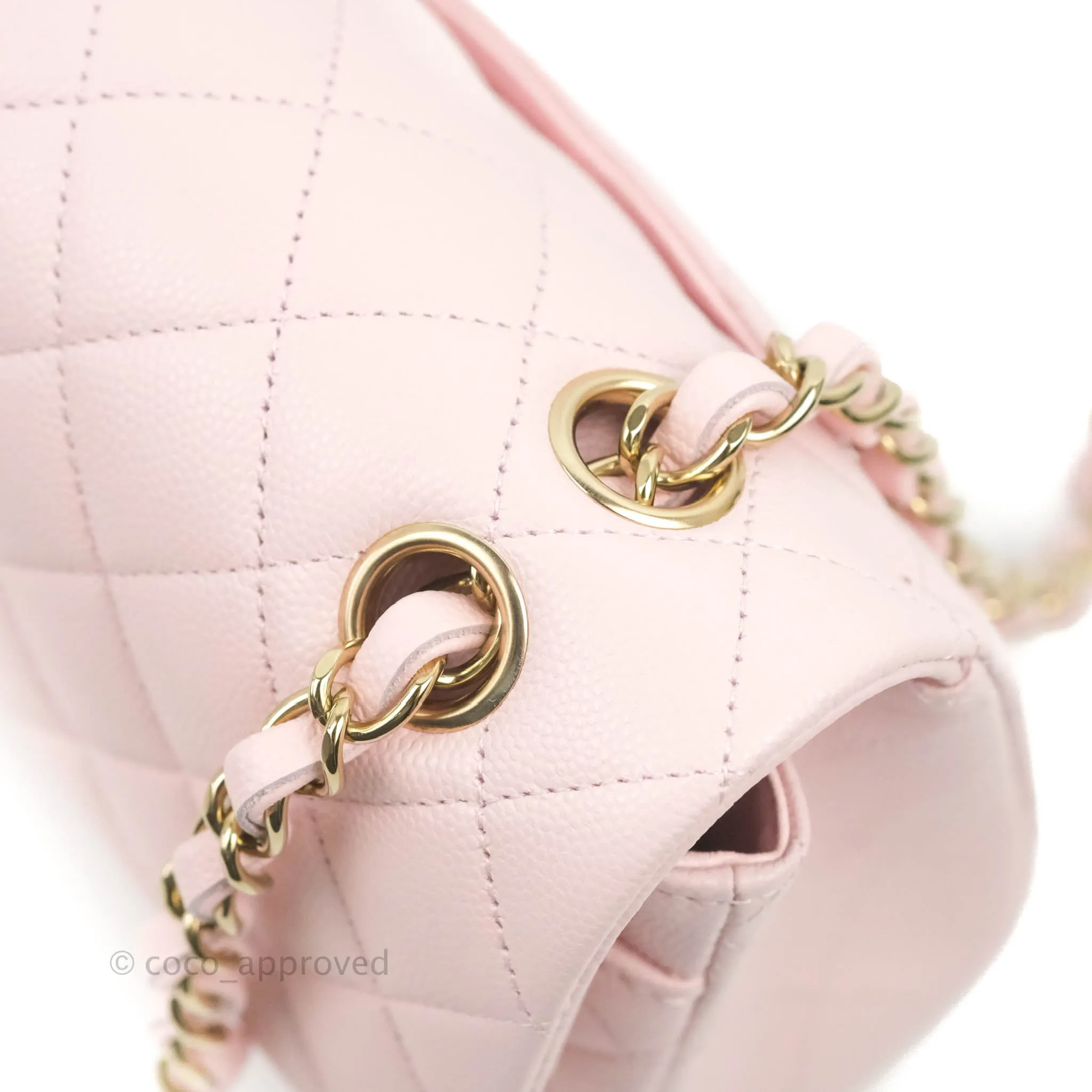 Chanel Classic Small S/M Flap Pink Caviar Gold Hardware 22S