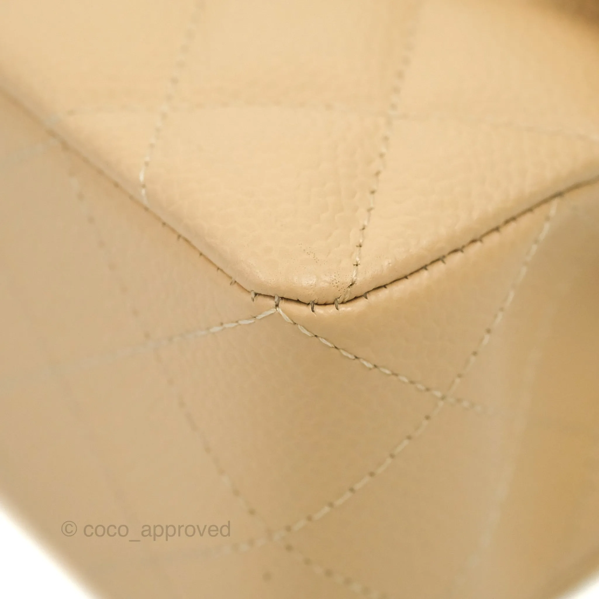 Chanel Classic Small S/M Quilted Flap Beige Caviar Gold Hardware