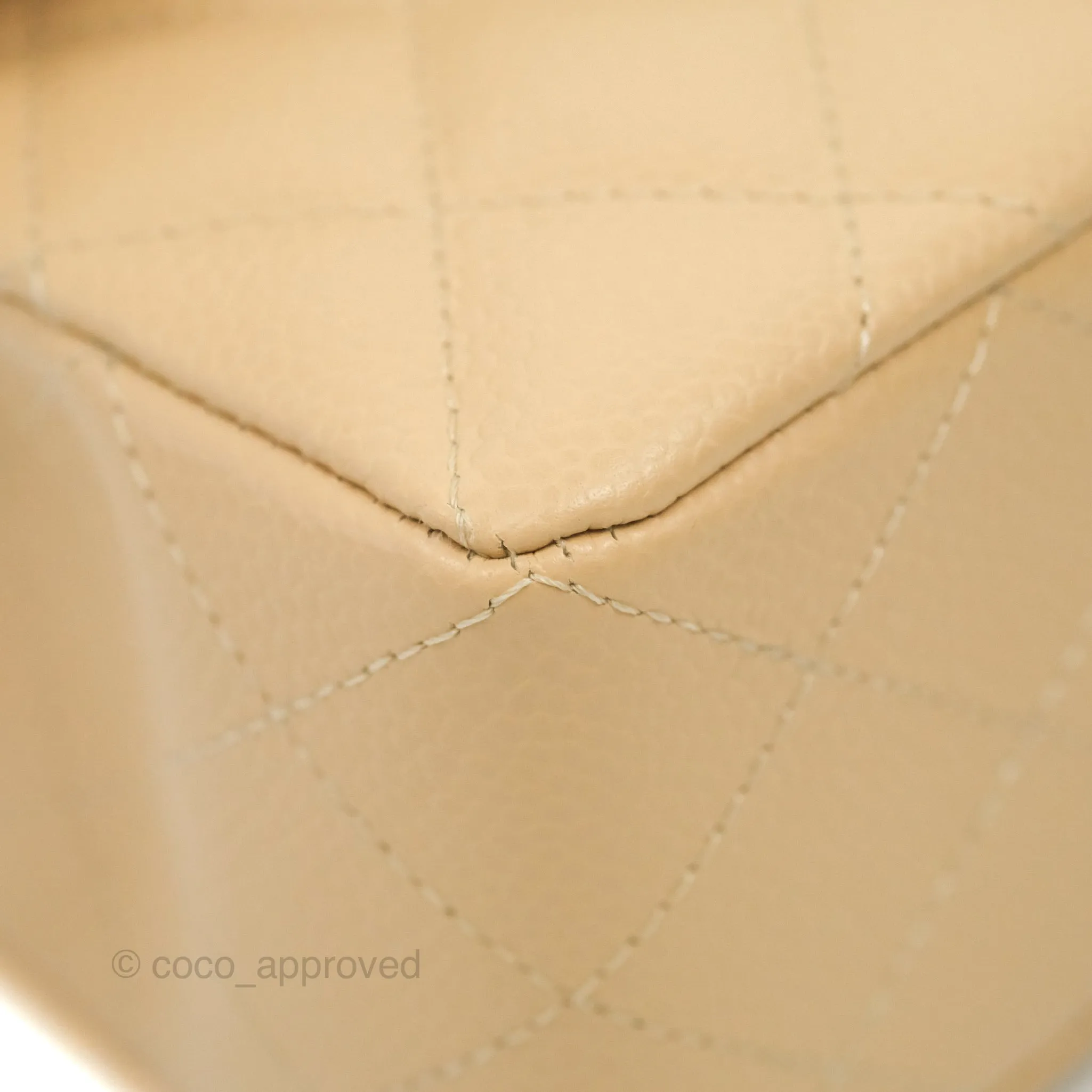 Chanel Classic Small S/M Quilted Flap Beige Caviar Gold Hardware