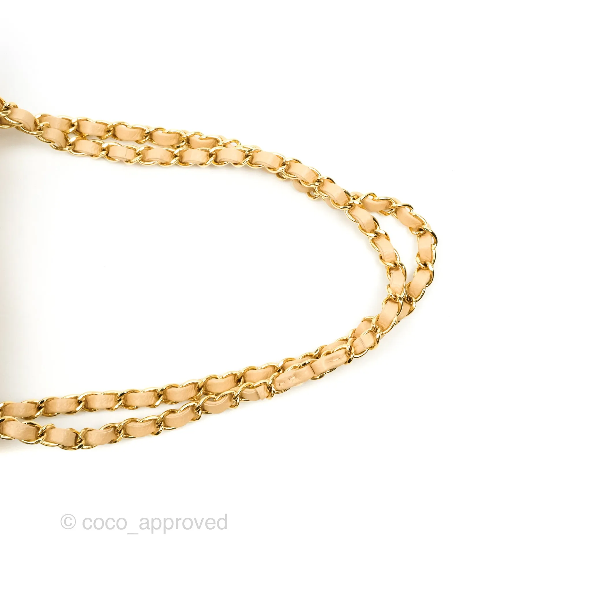 Chanel Classic Small S/M Quilted Flap Beige Caviar Gold Hardware