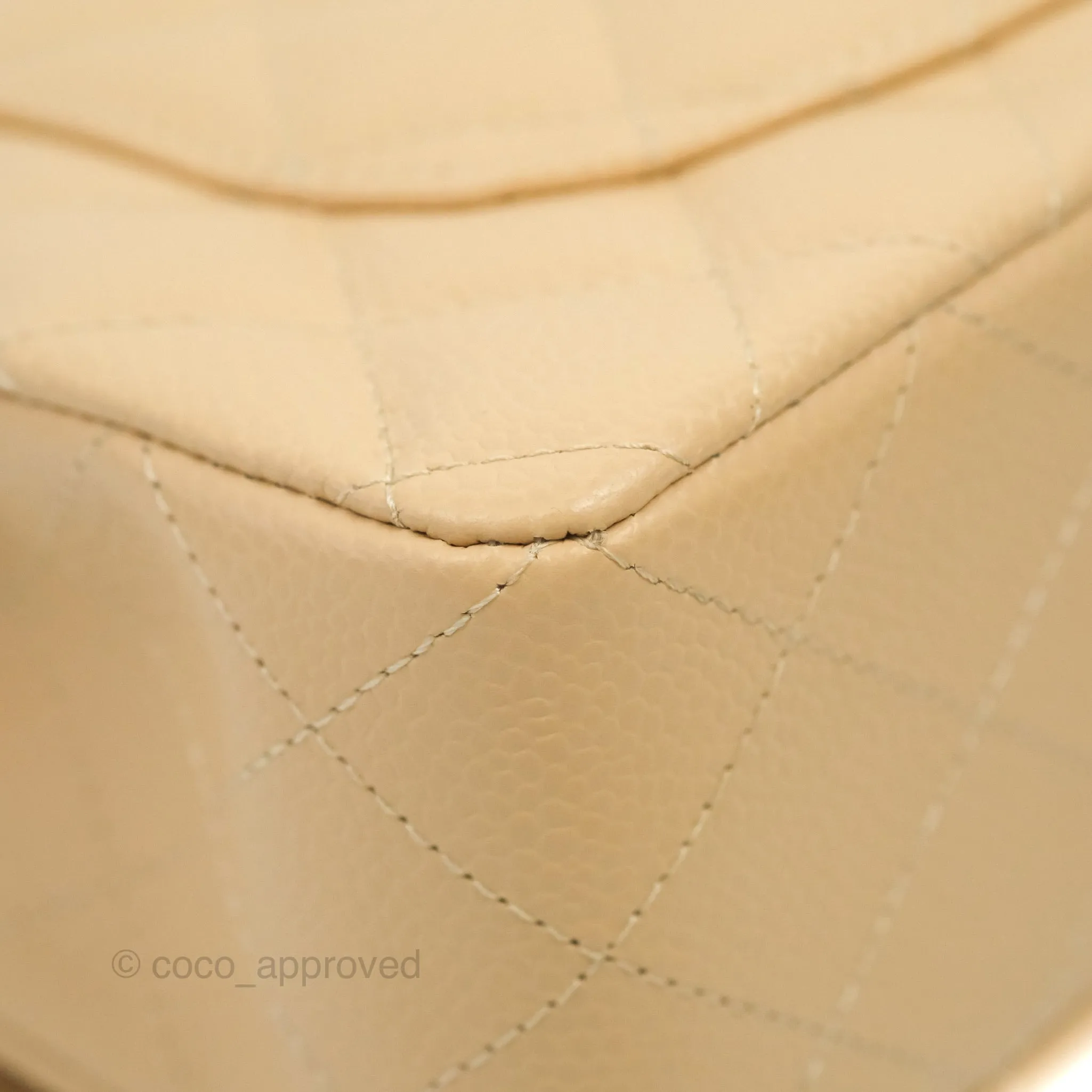 Chanel Classic Small S/M Quilted Flap Beige Caviar Gold Hardware