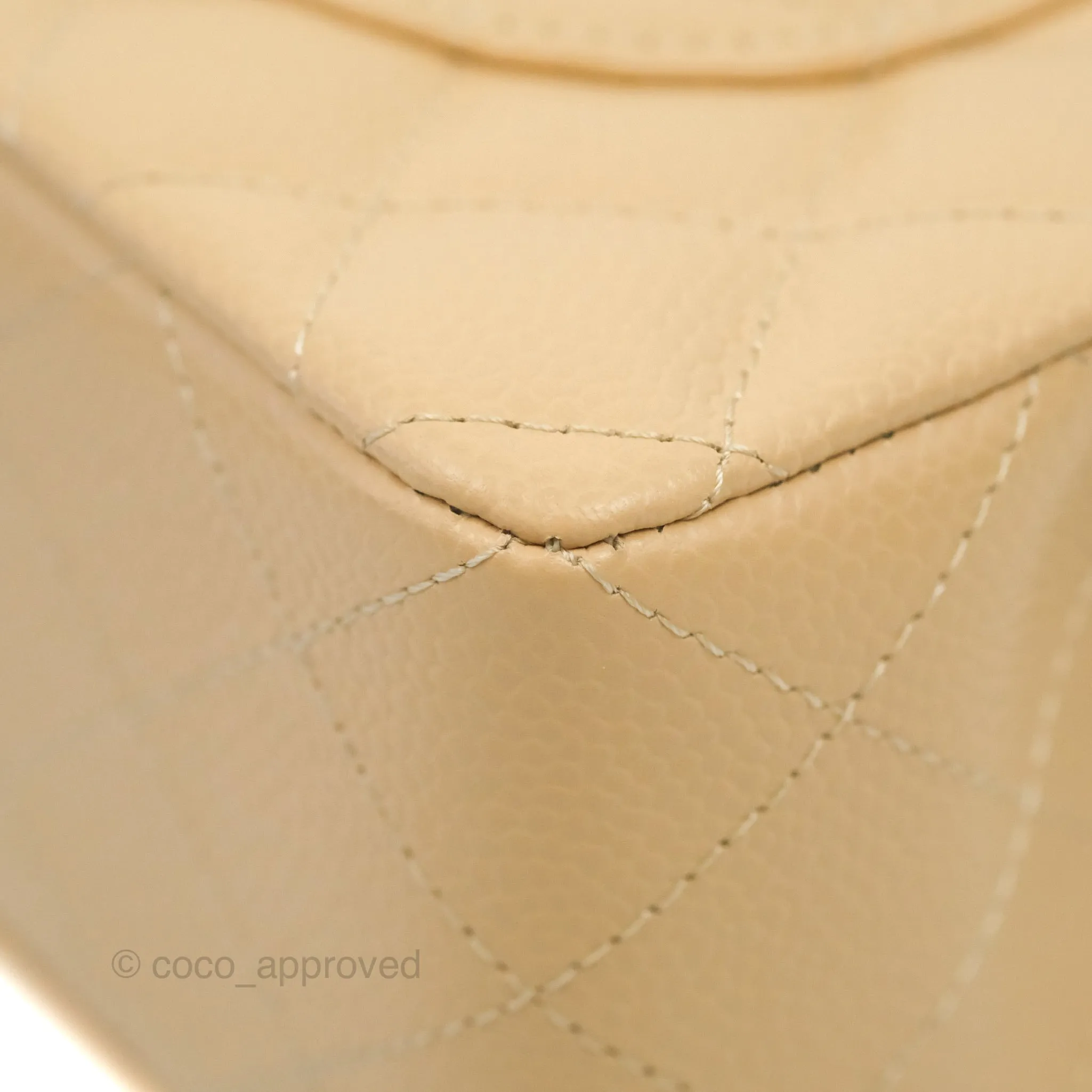 Chanel Classic Small S/M Quilted Flap Beige Caviar Gold Hardware