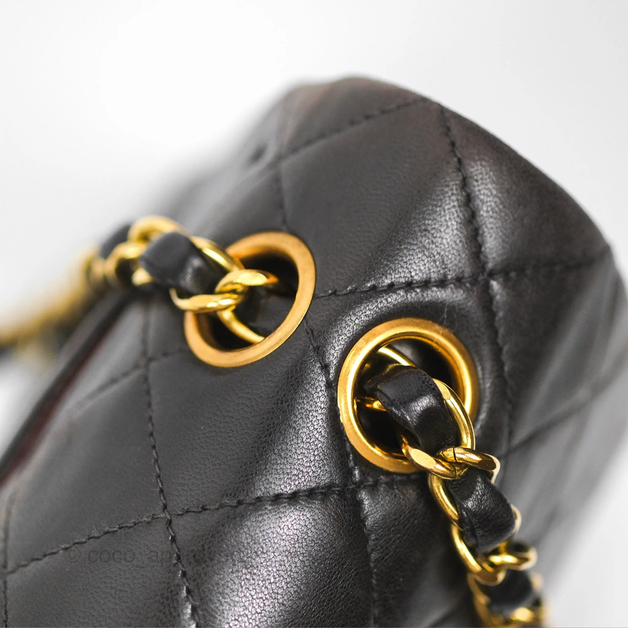 Chanel Classic Vintage Small Flap Black Lambskin 24K Gold Hardware