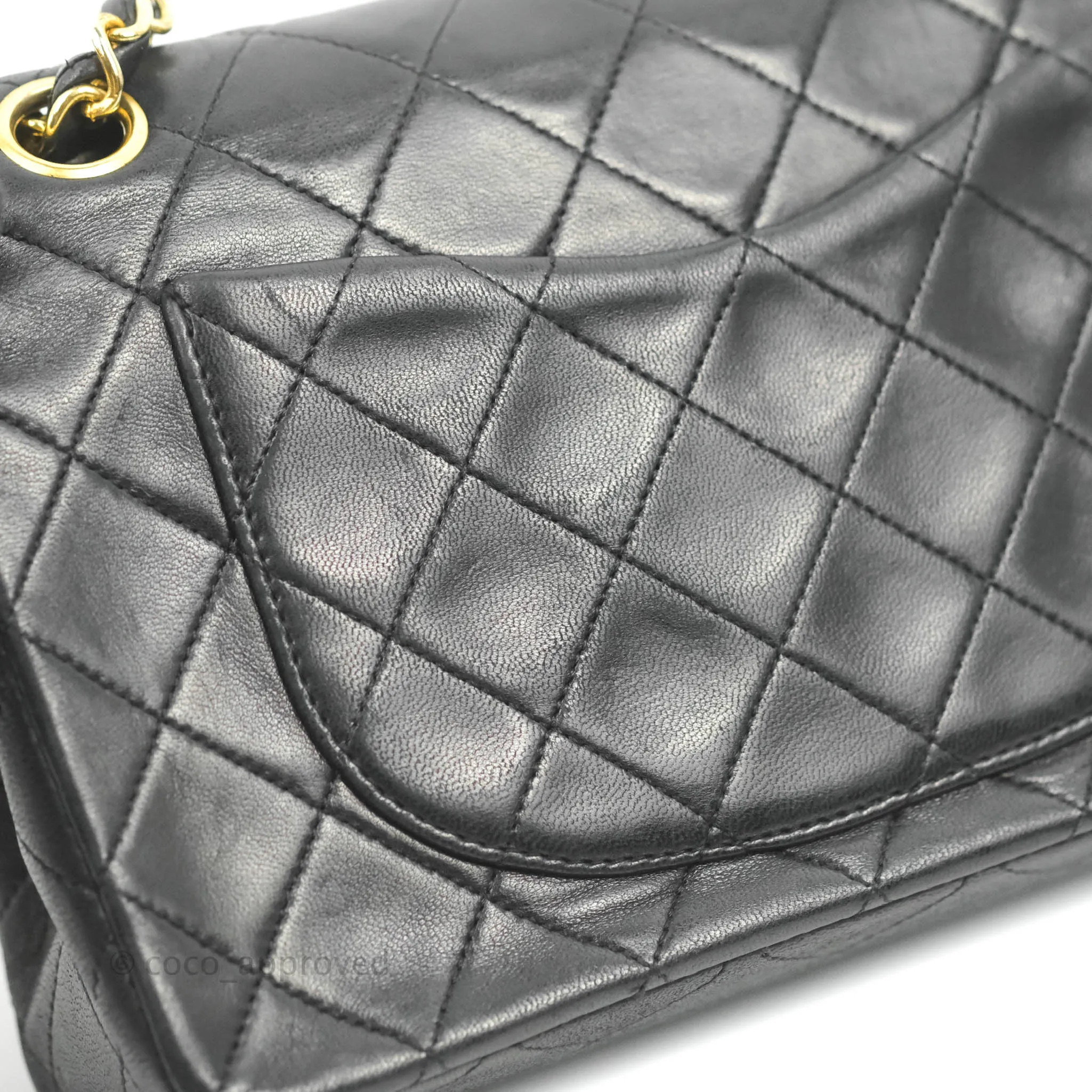 Chanel Classic Vintage Small Flap Black Lambskin 24K Gold Hardware