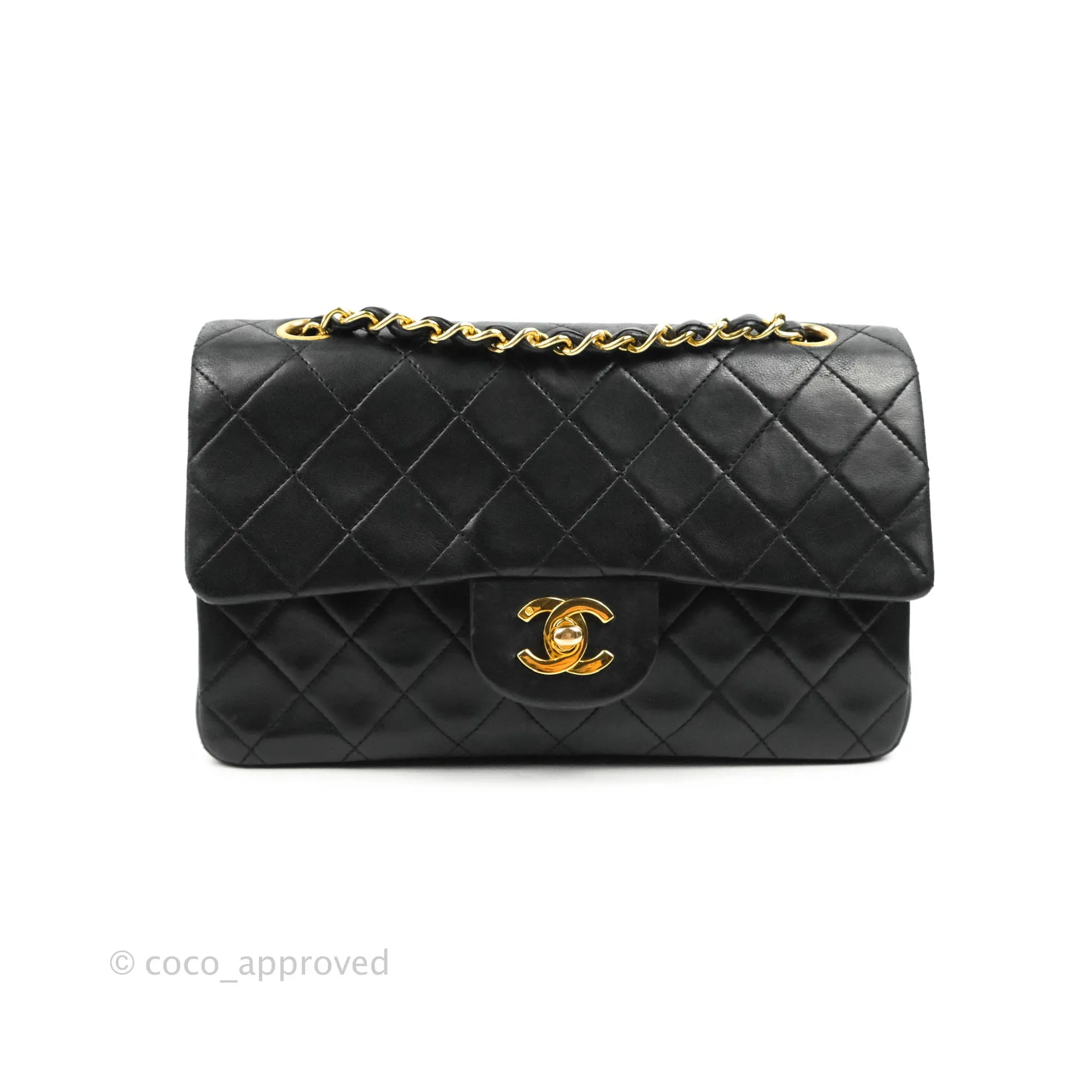 Chanel Classic Vintage Small Flap Black Lambskin 24K Gold Hardware