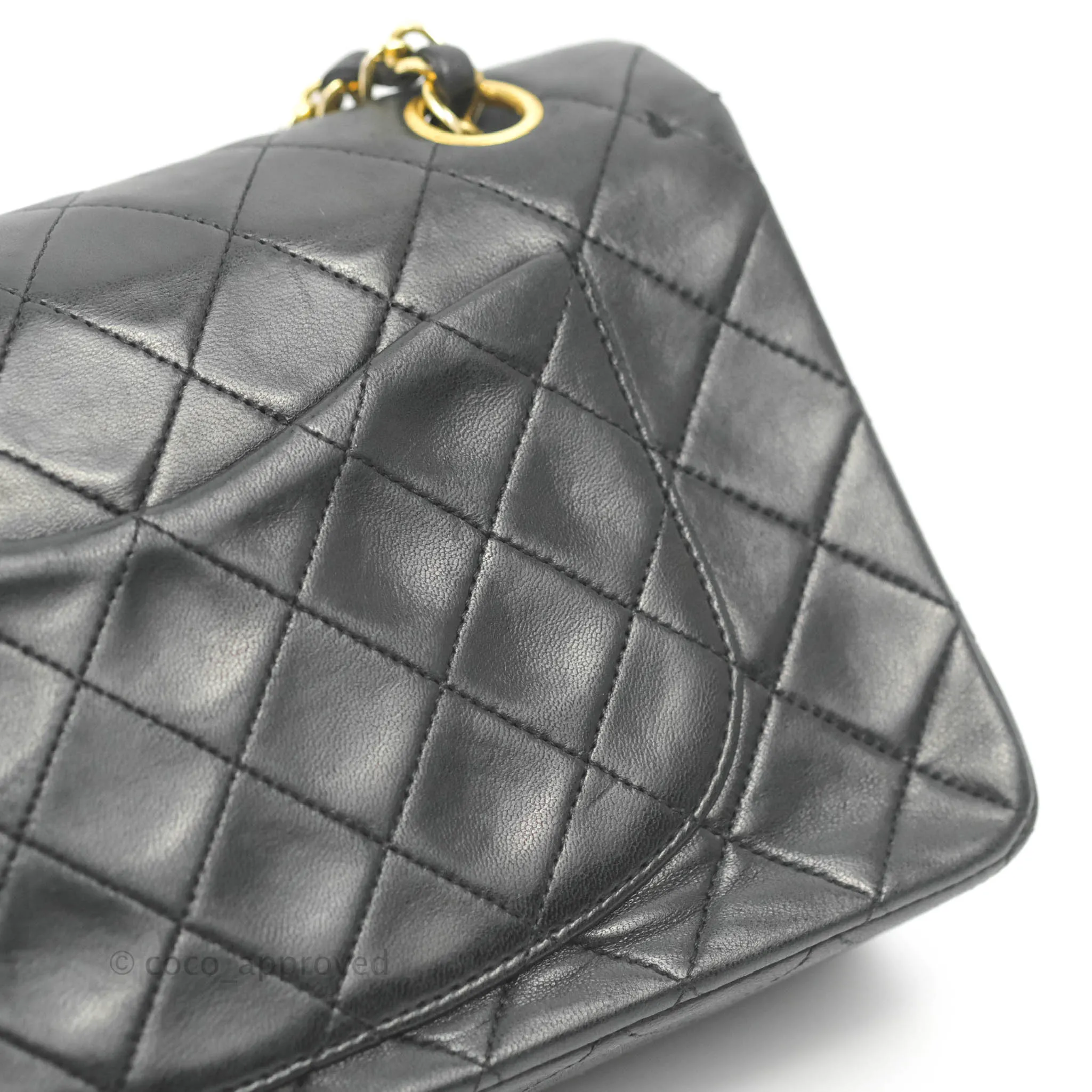 Chanel Classic Vintage Small Flap Black Lambskin 24K Gold Hardware