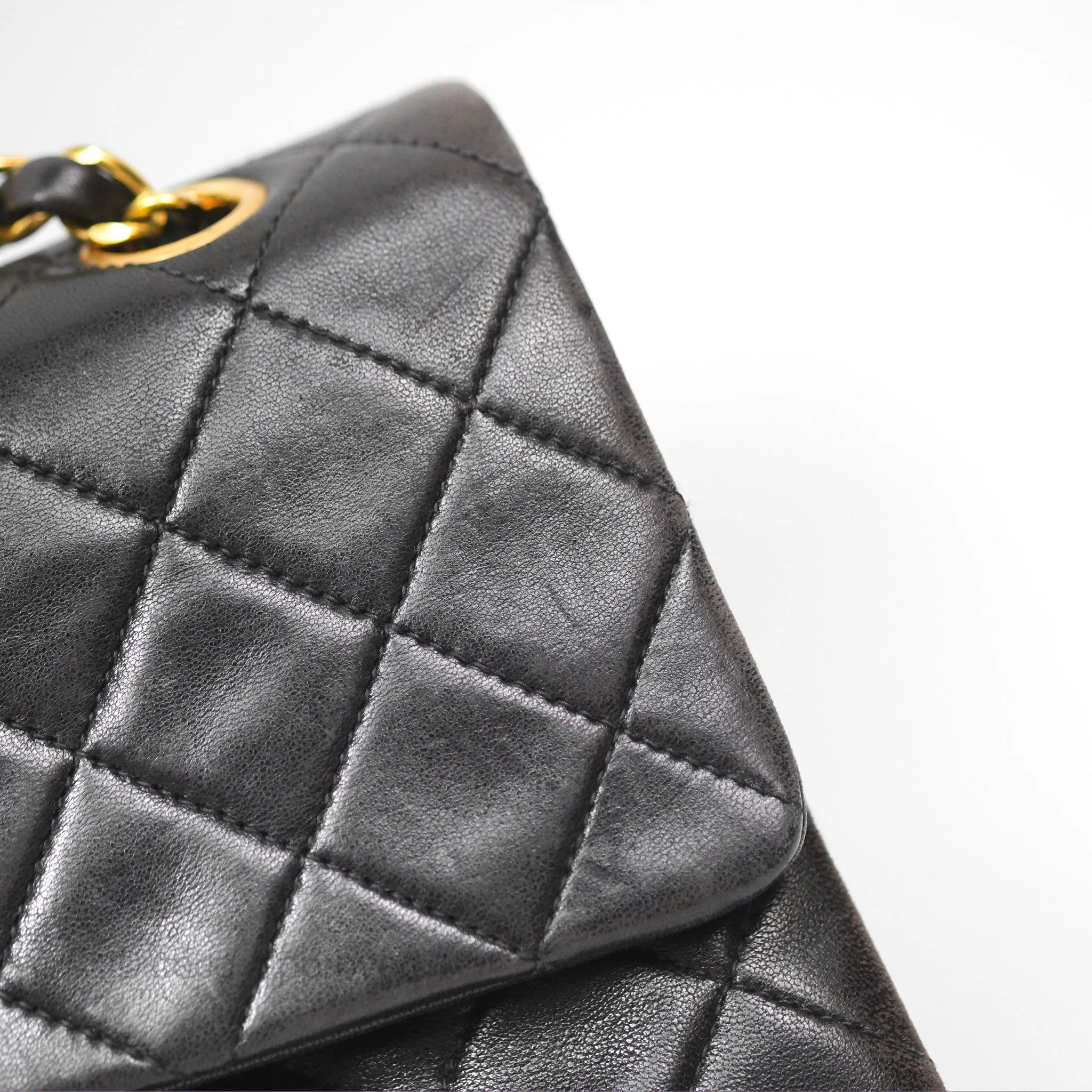 Chanel Classic Vintage Small Flap Black Lambskin 24K Gold Hardware