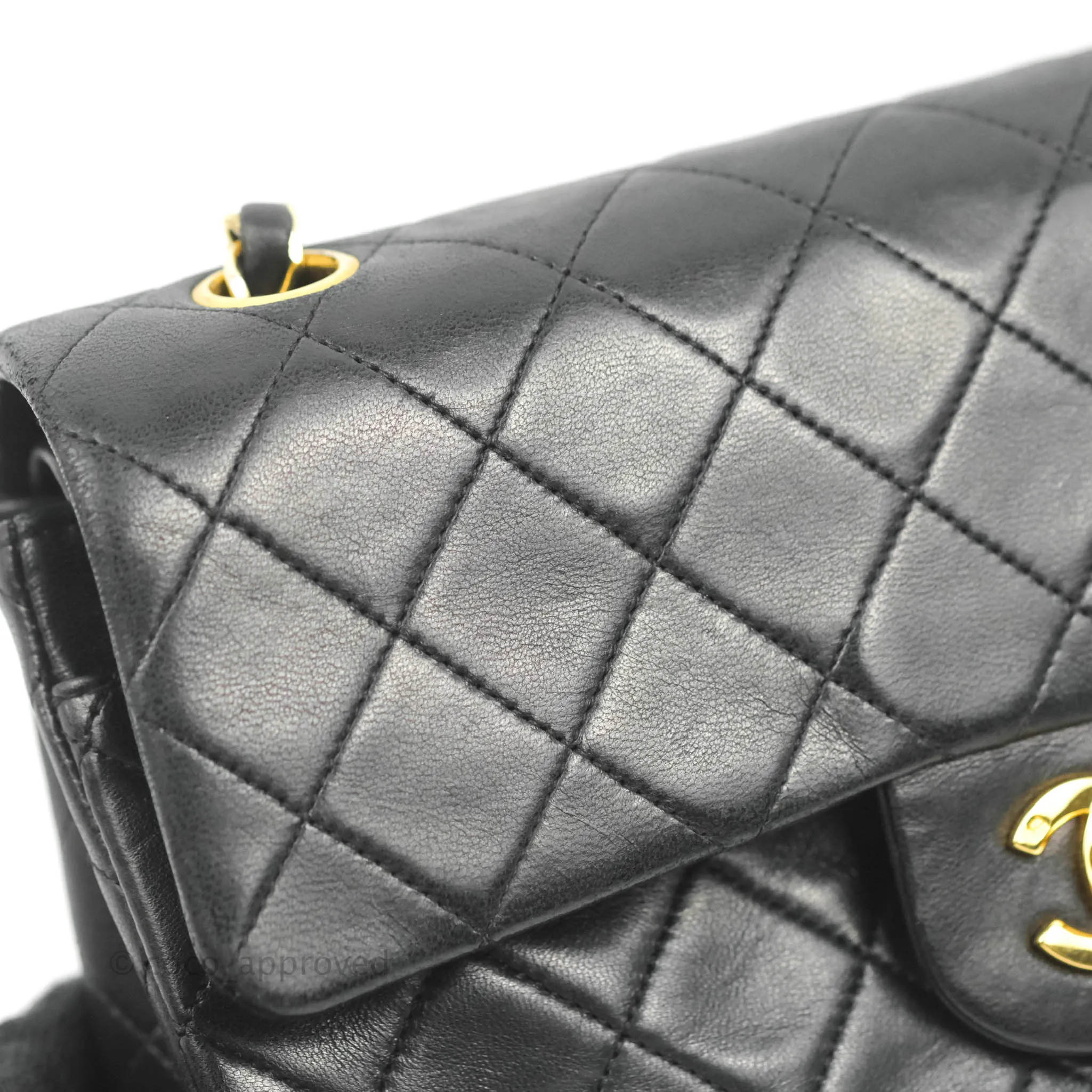 Chanel Classic Vintage Small Flap Black Lambskin 24K Gold Hardware