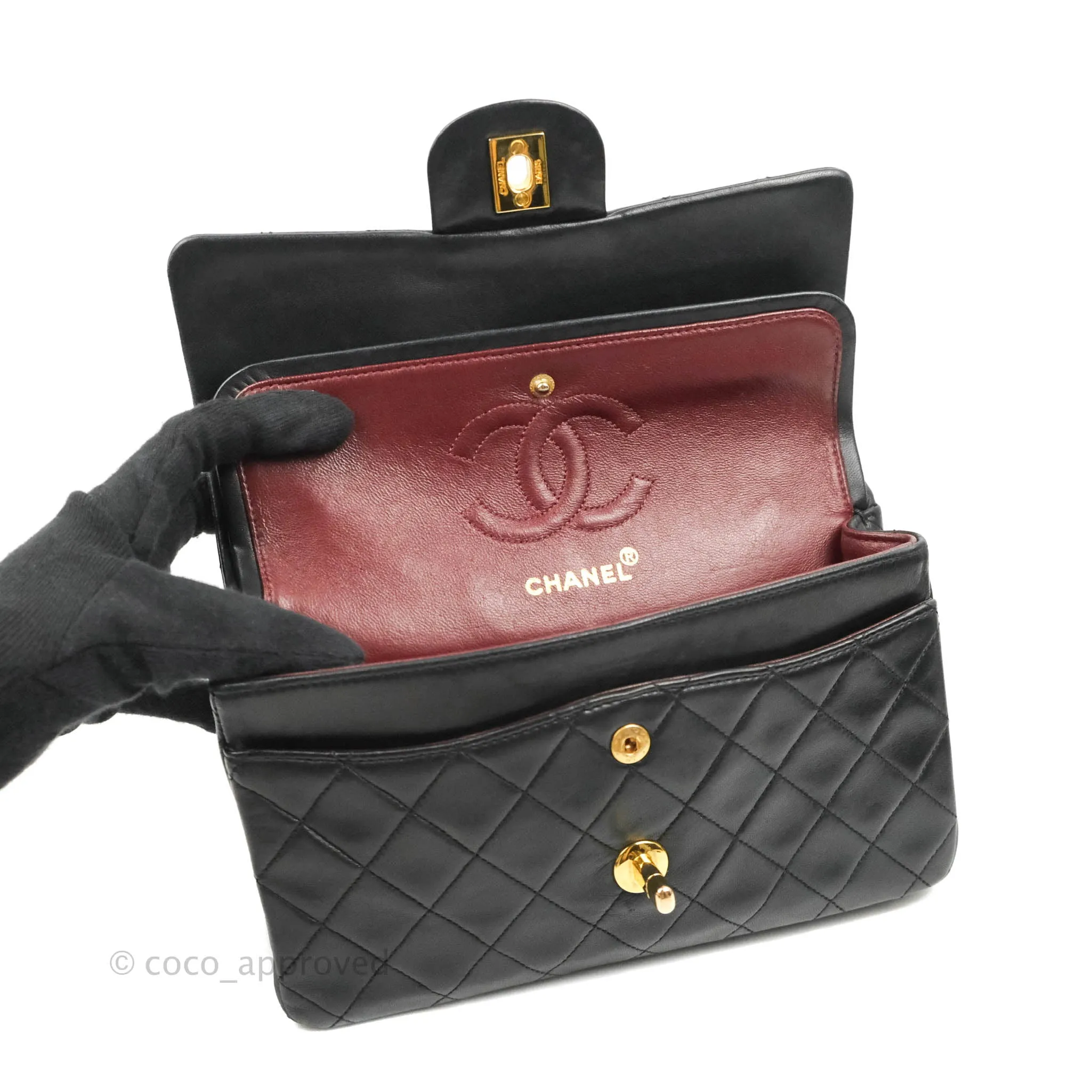 Chanel Classic Vintage Small Flap Black Lambskin 24K Gold Hardware