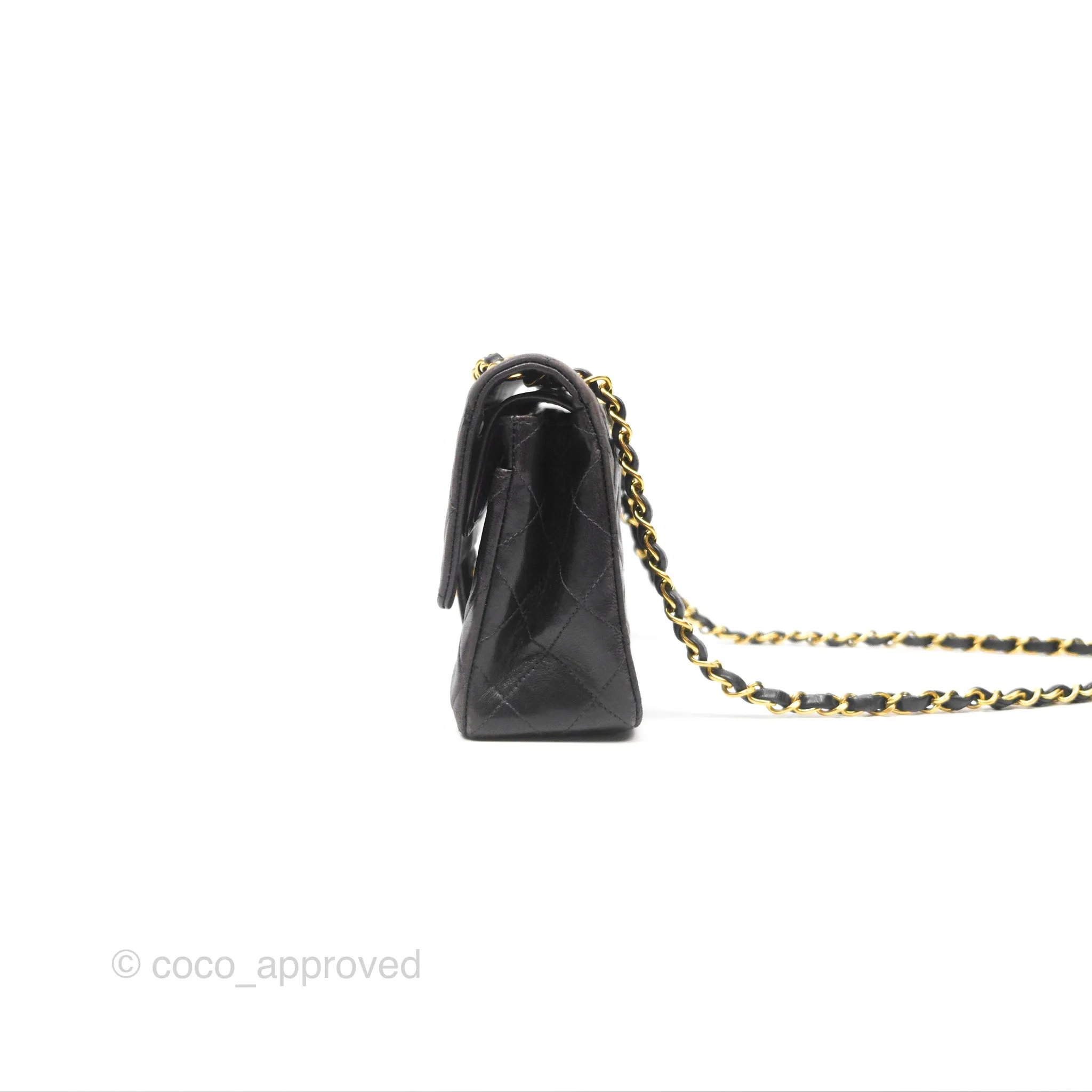 Chanel Classic Vintage Small Flap Black Lambskin 24K Gold Hardware