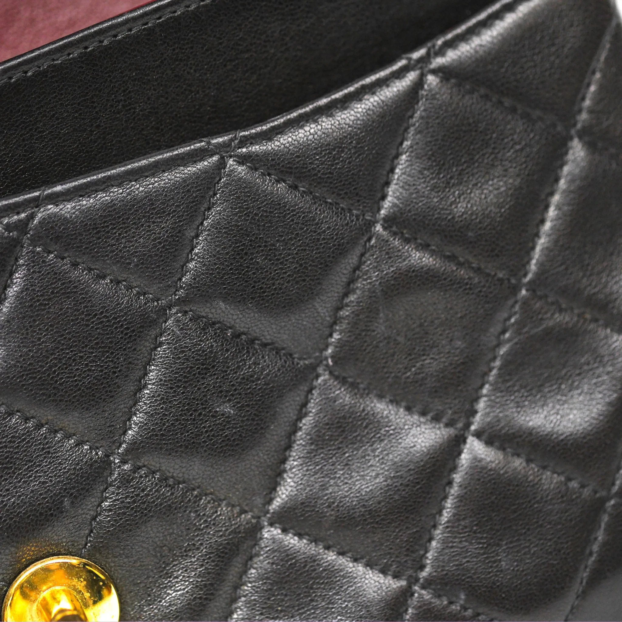 Chanel Classic Vintage Small Flap Black Lambskin 24K Gold Hardware