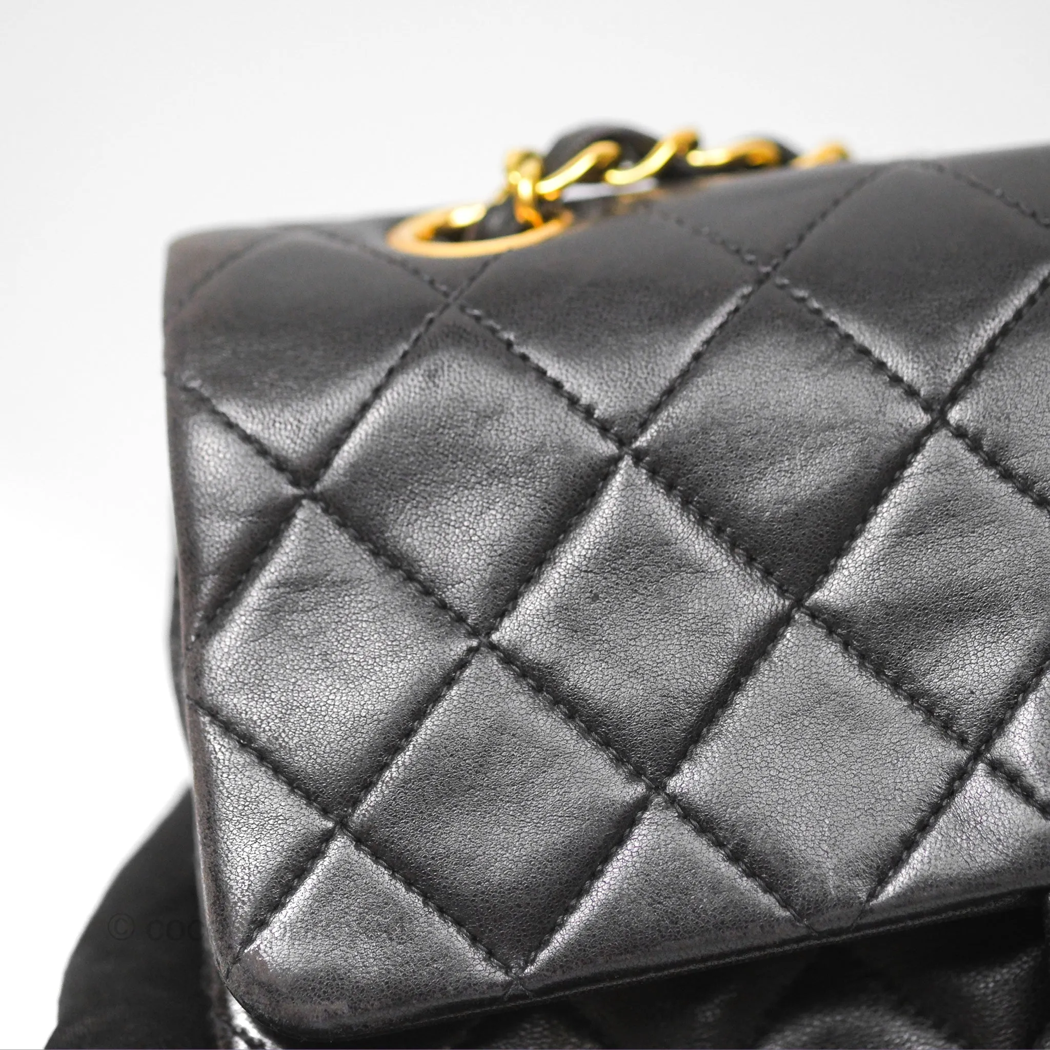 Chanel Classic Vintage Small Flap Black Lambskin 24K Gold Hardware