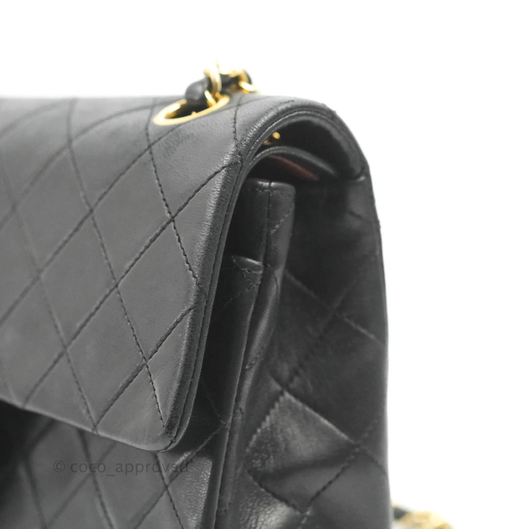 Chanel Classic Vintage Small Flap Black Lambskin 24K Gold Hardware