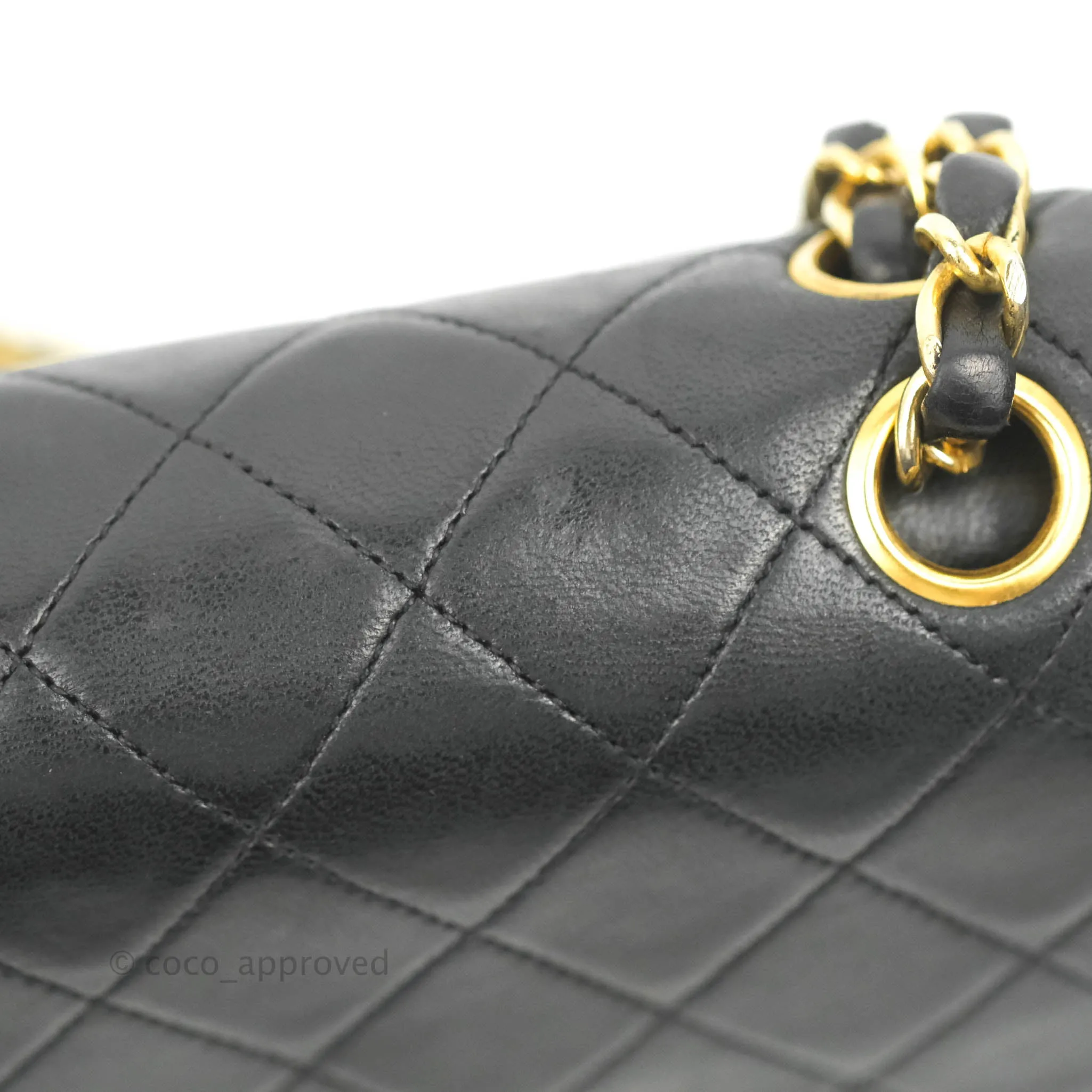 Chanel Classic Vintage Small Flap Black Lambskin 24K Gold Hardware