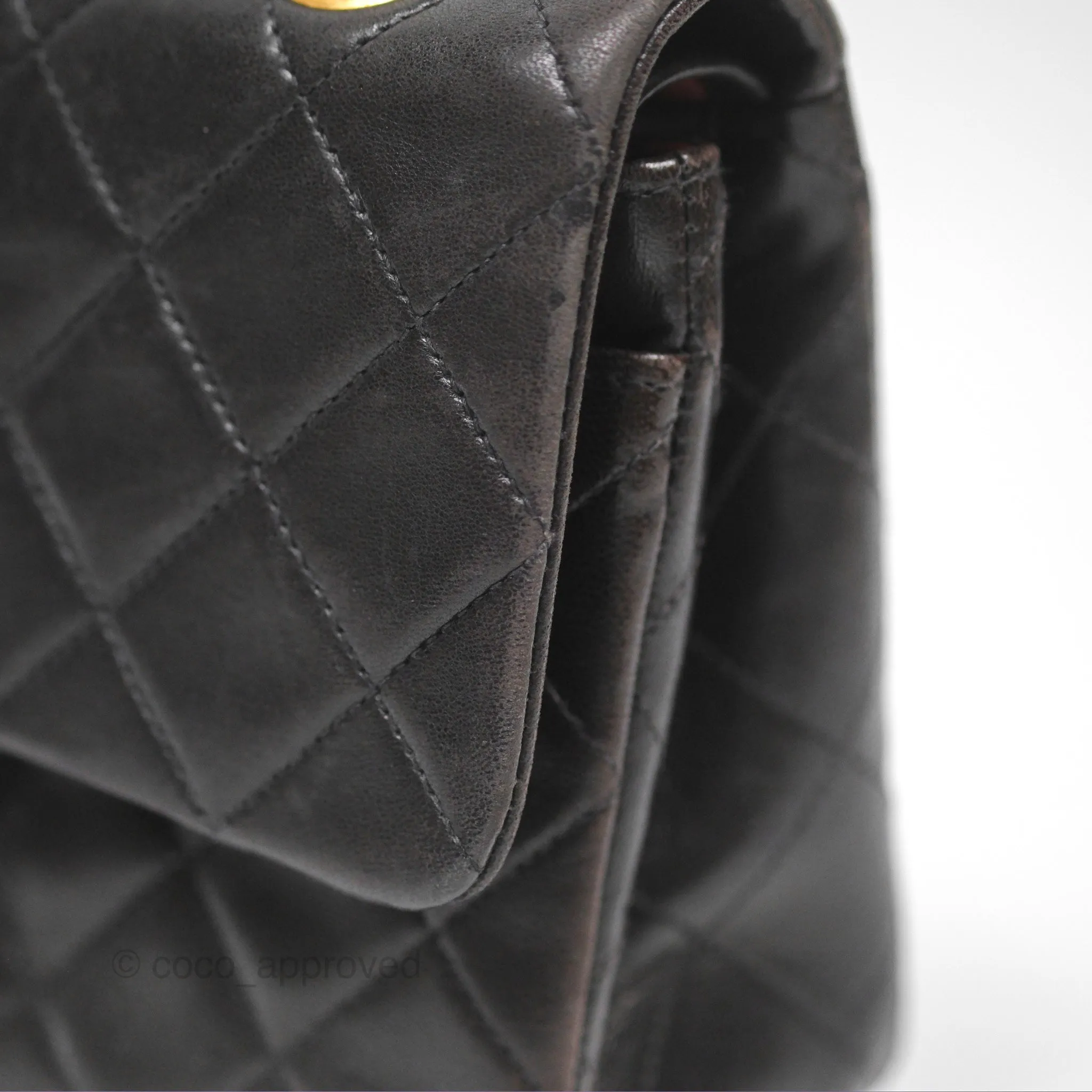 Chanel Classic Vintage Small Flap Black Lambskin 24K Gold Hardware
