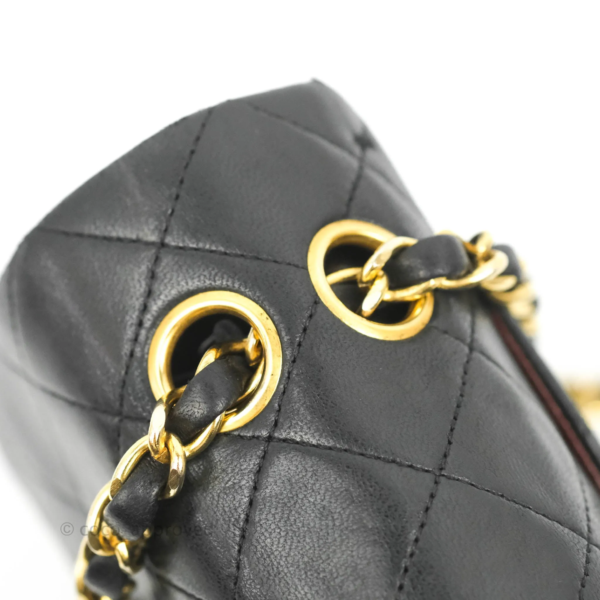 Chanel Classic Vintage Small Flap Black Lambskin 24K Gold Hardware