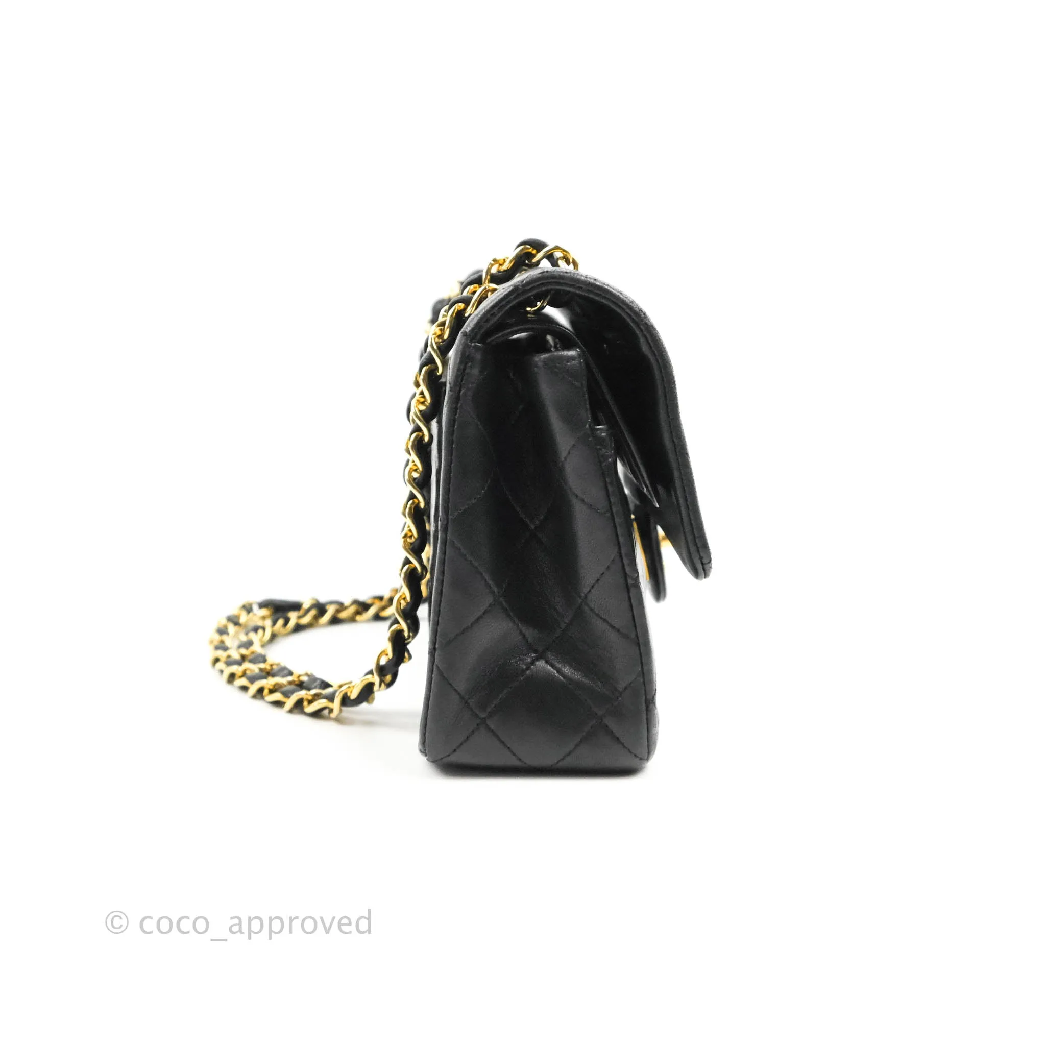 Chanel Classic Vintage Small Flap Black Lambskin 24K Gold Hardware