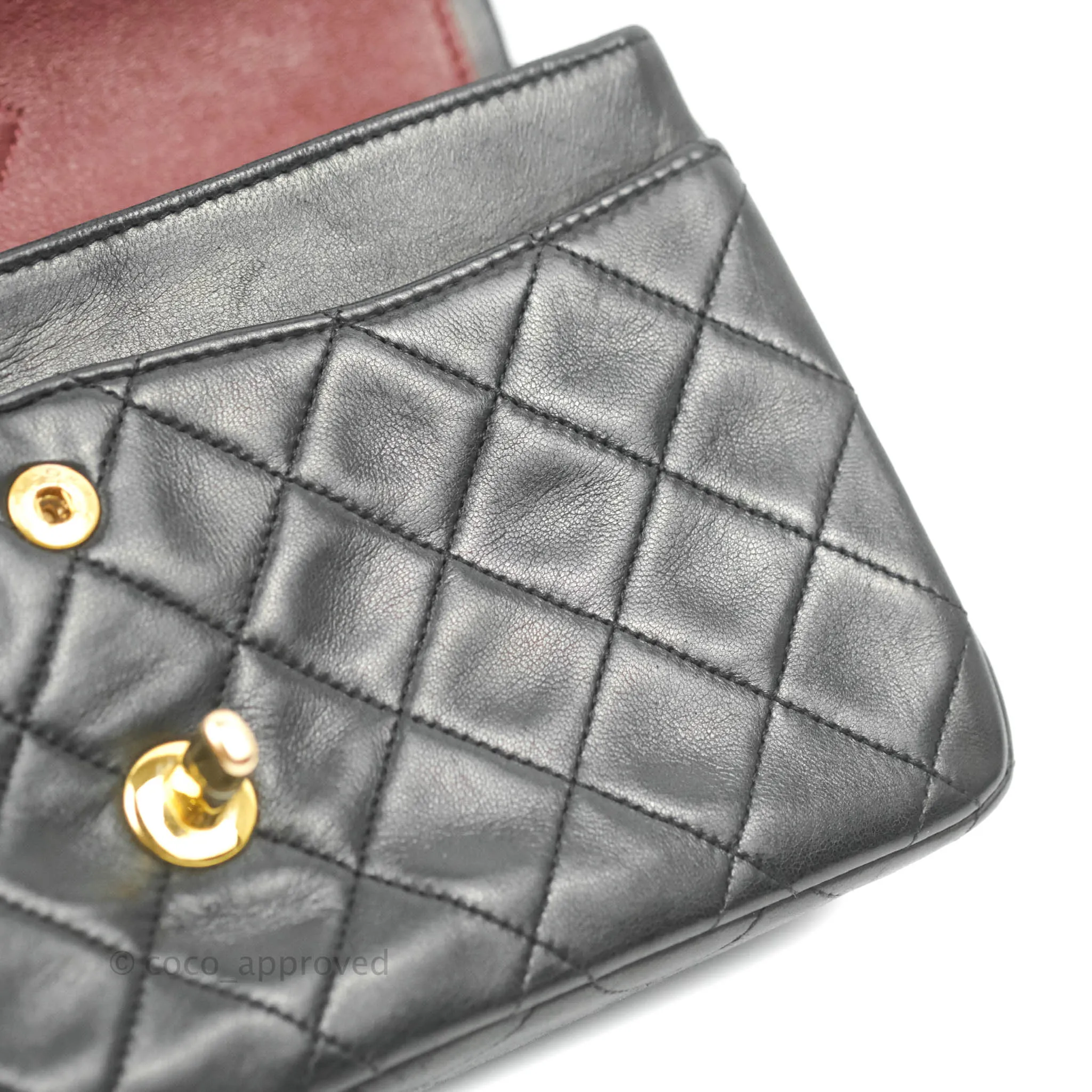 Chanel Classic Vintage Small Flap Black Lambskin 24K Gold Hardware