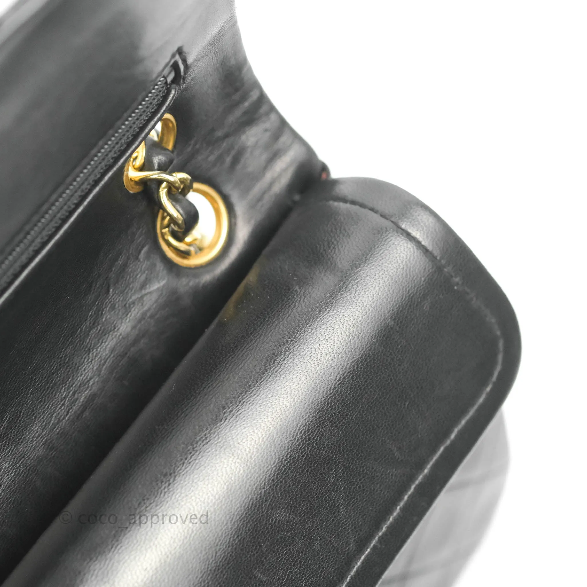Chanel Classic Vintage Small Flap Black Lambskin 24K Gold Hardware