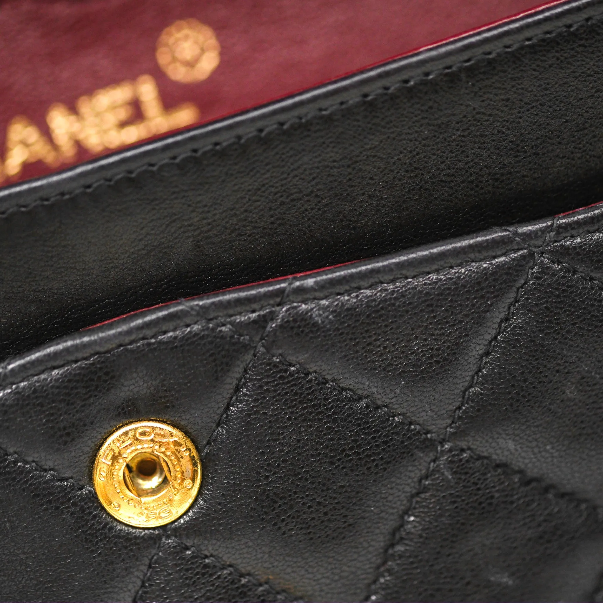 Chanel Classic Vintage Small Flap Black Lambskin 24K Gold Hardware