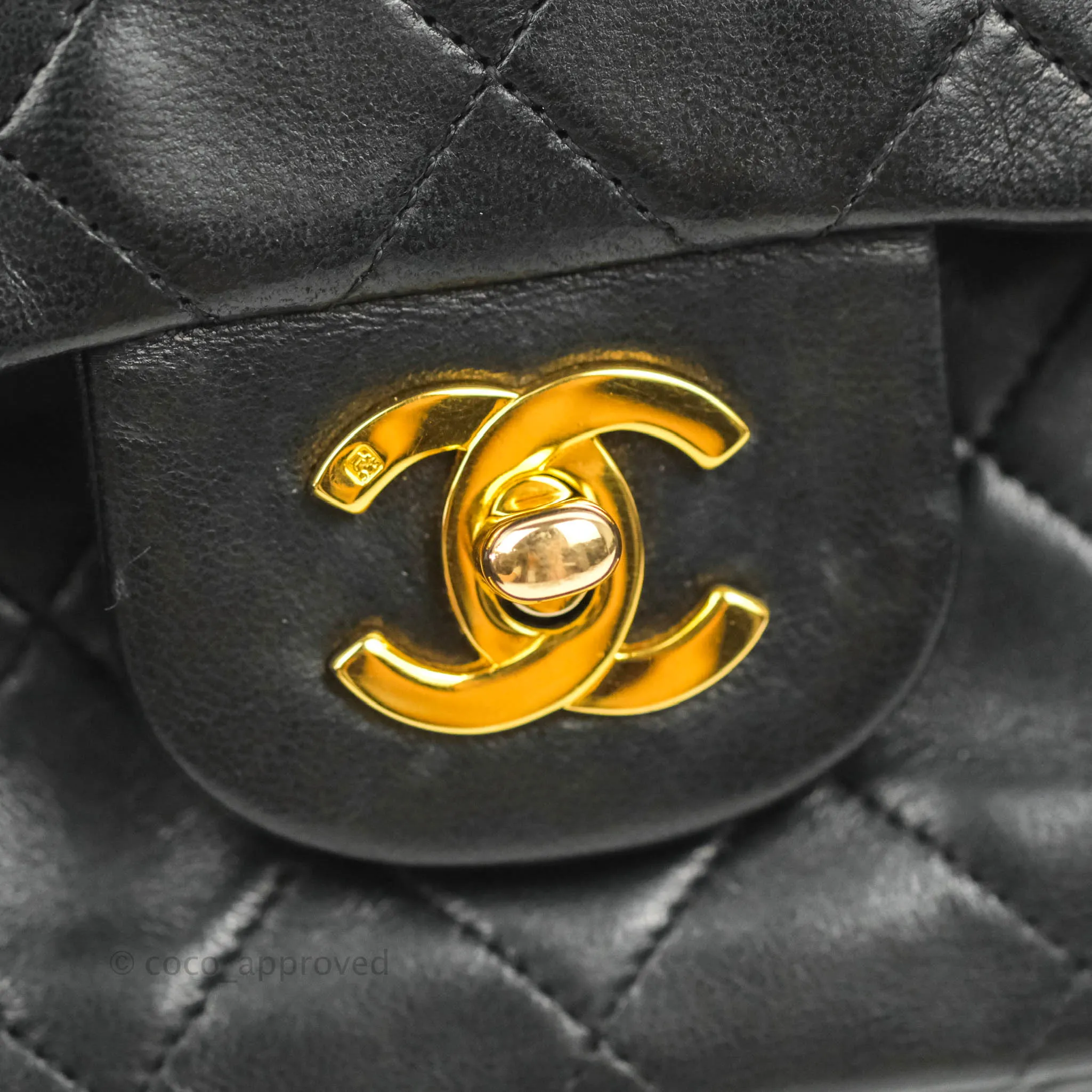 Chanel Classic Vintage Small Flap Black Lambskin 24K Gold Hardware