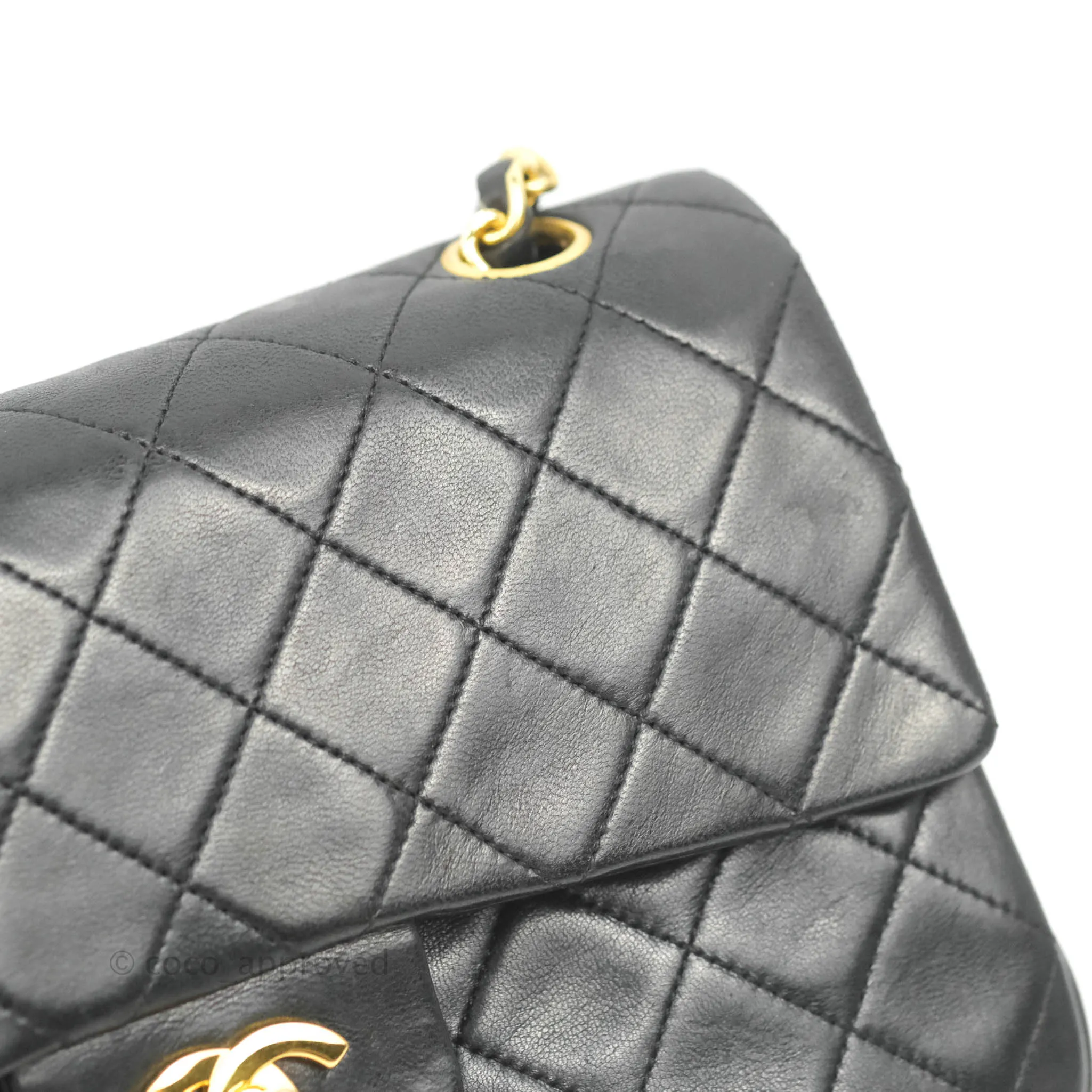 Chanel Classic Vintage Small Flap Black Lambskin 24K Gold Hardware